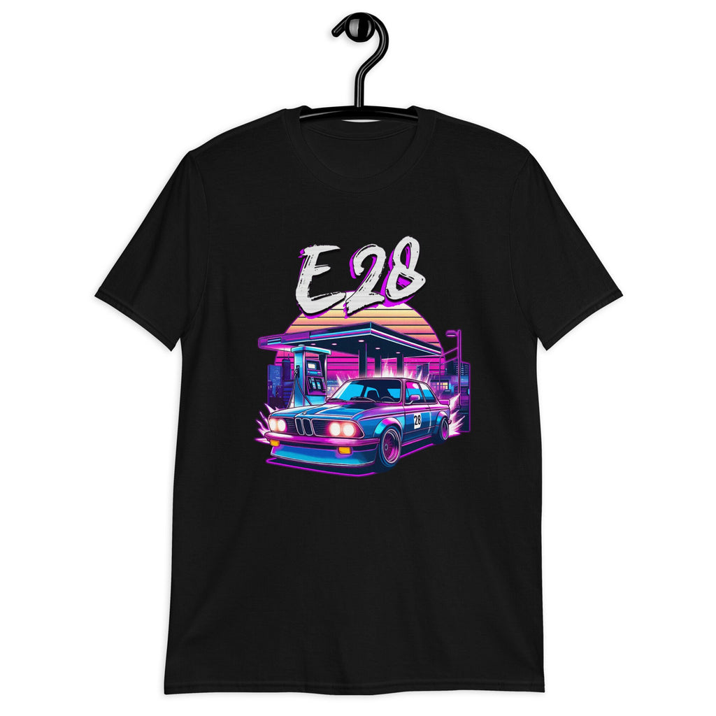 Neon Retro Style BMW E28 Unisex T-Shirt Black