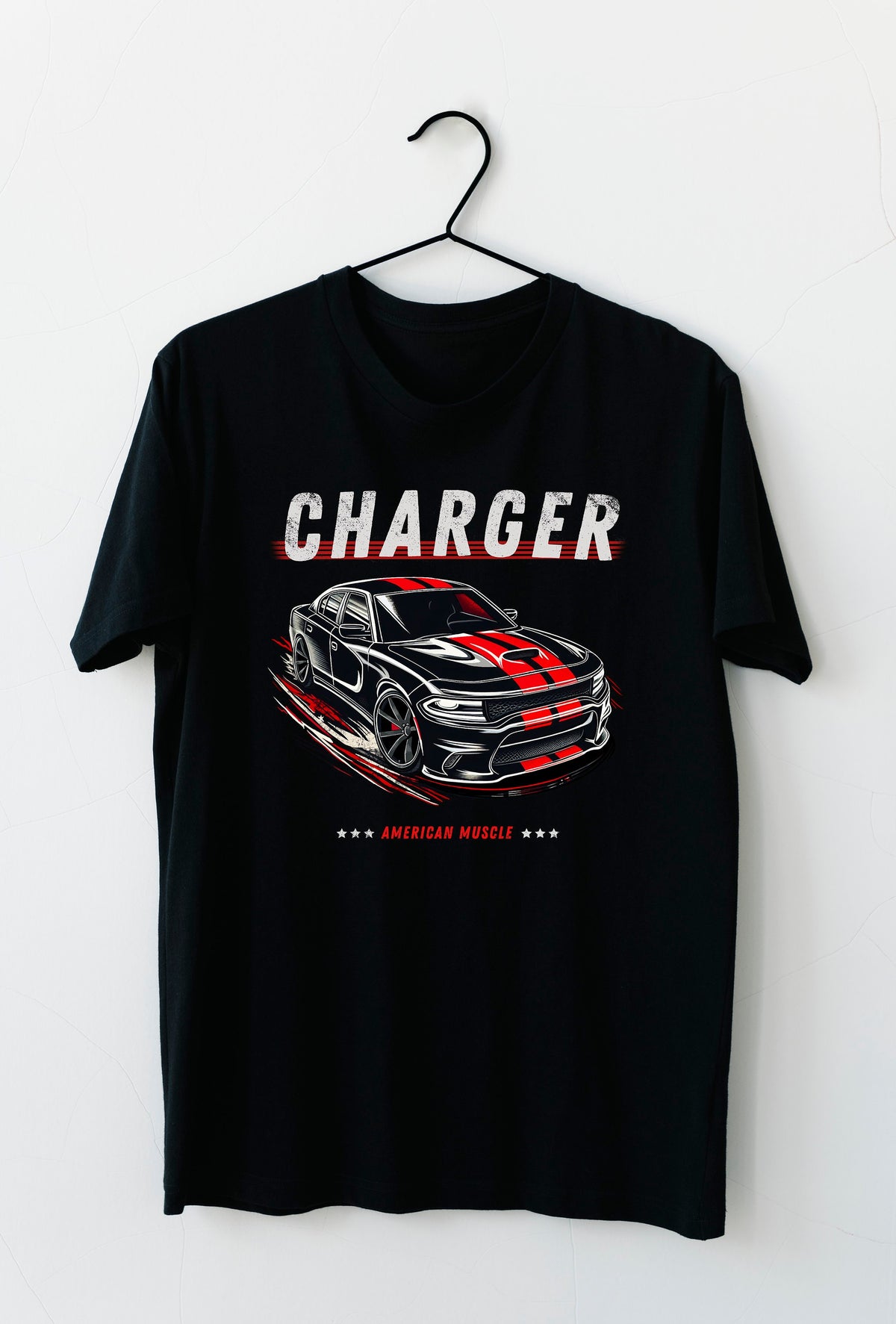 American Muscle: Black & Red Dodge Charger Unisex Tee