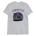 Purple Cityscape Palm Tree C4 Corvette Unisex T-Shirt - Urban Retro Tee