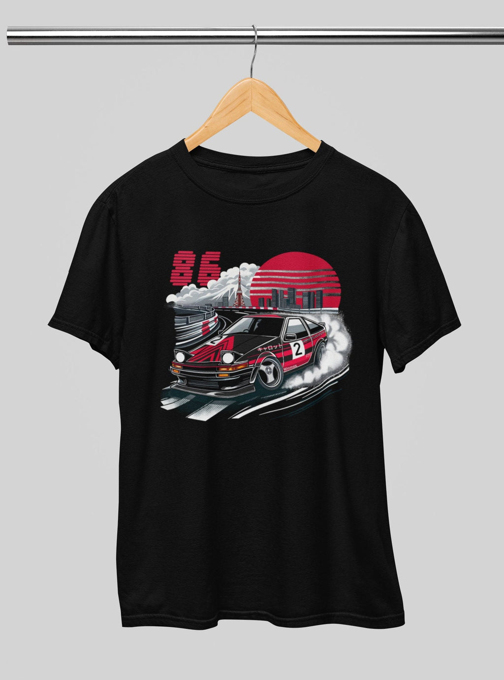 Toyota Corolla TRD AE86 Advan Carrot Tsuchiya Drift King Red Black Unisex T-Shirt