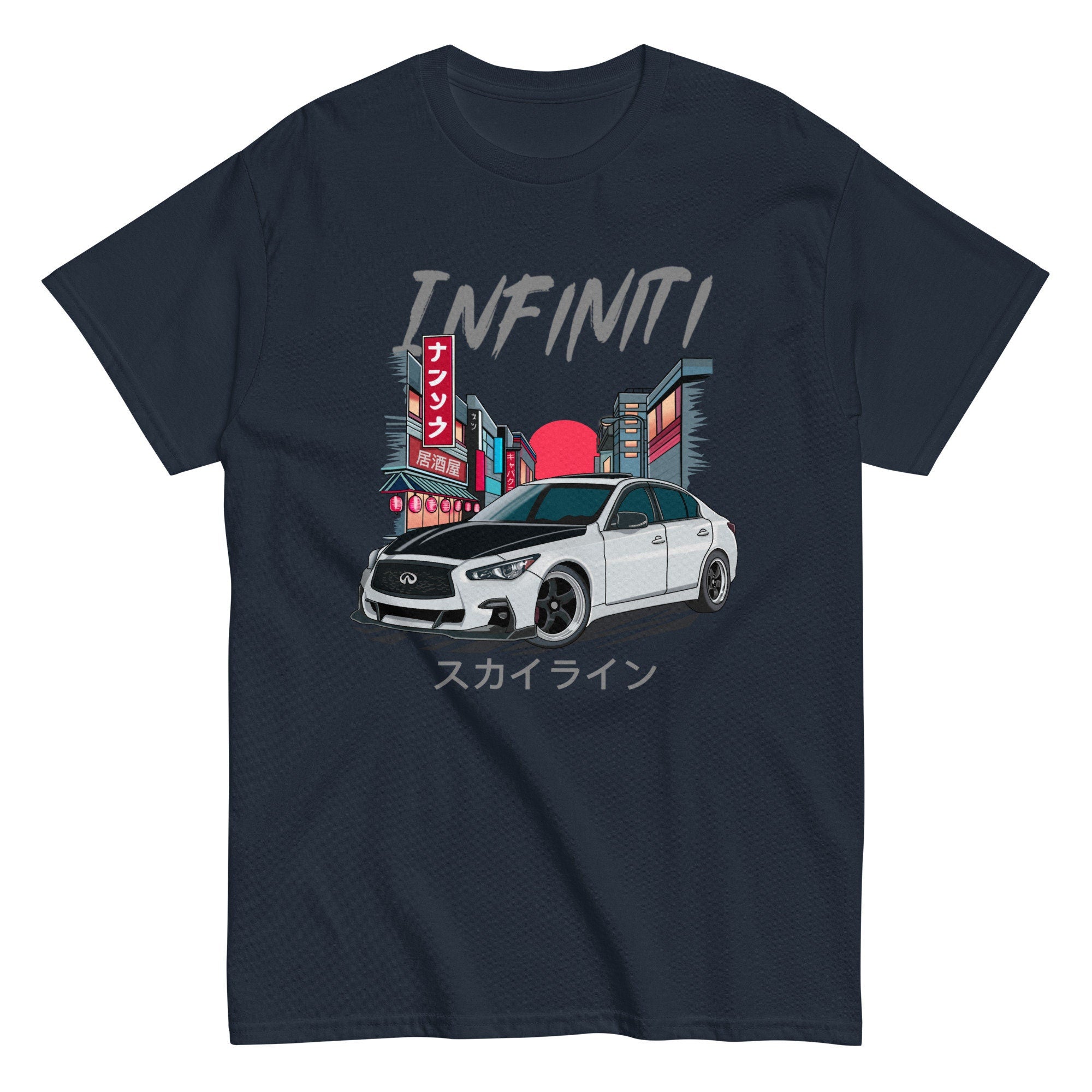 Street-Style Infiniti Q50 Skyline T-Shirt | Japanese Car Culture Tee | Modified Car Enthusiast Unisex classic tee