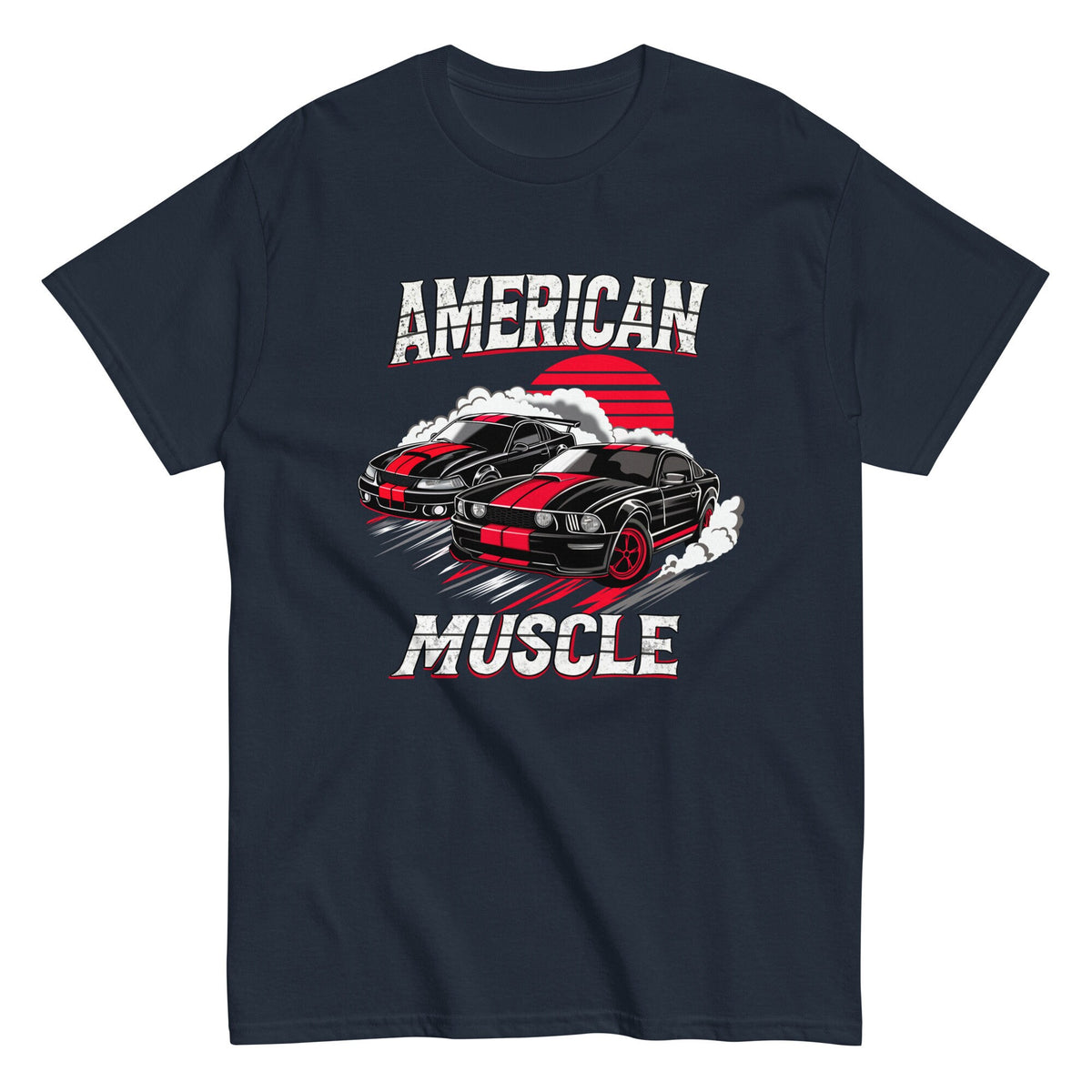 Red and Black American Drift S197 New Edge Mustangs Racing Muscle Car Enthusiast Unisex T Shirt