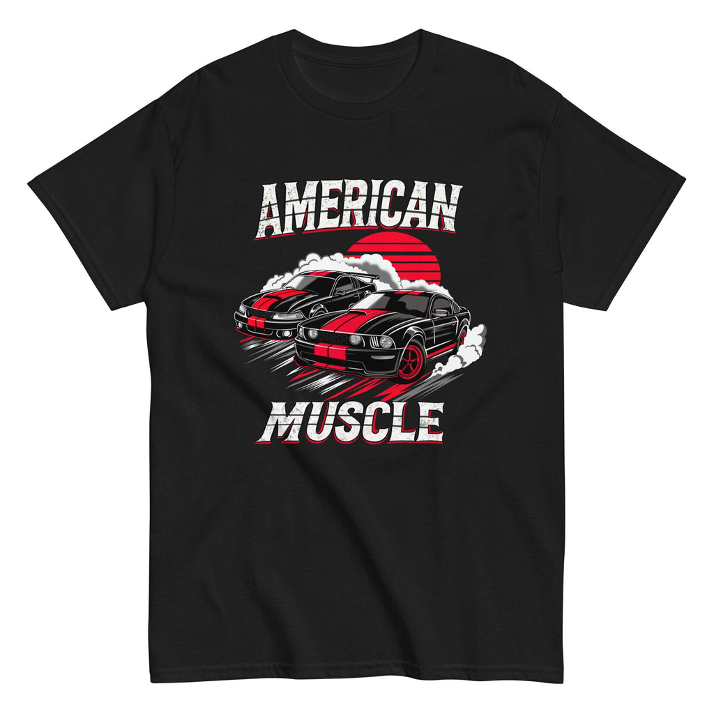 Red and Black American Drift S197 New Edge Mustangs Racing Muscle Car Enthusiast Unisex T Shirt