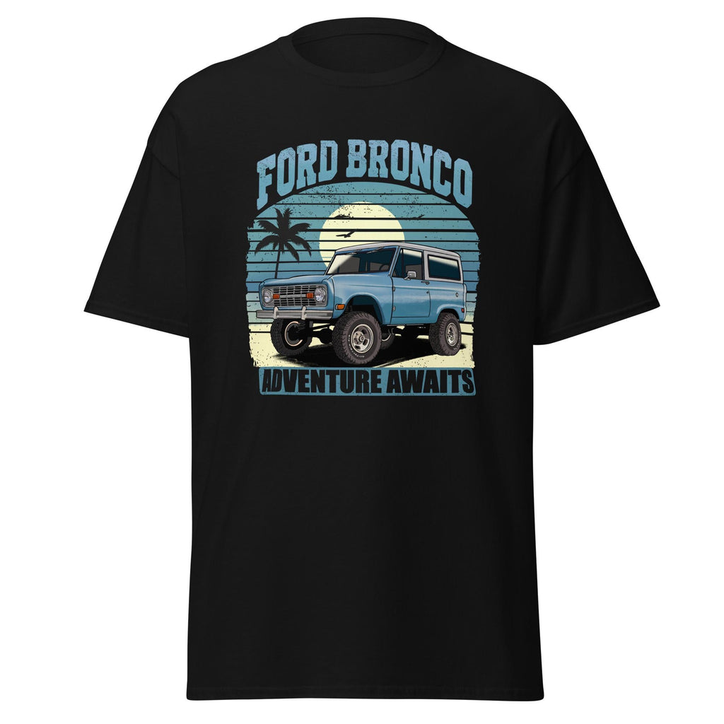 Vintage 1960s Bronco Adventure Awaits T-Shirt – Retro Distressed Off-Road Graphic Tee for Outdoor Enthusiasts