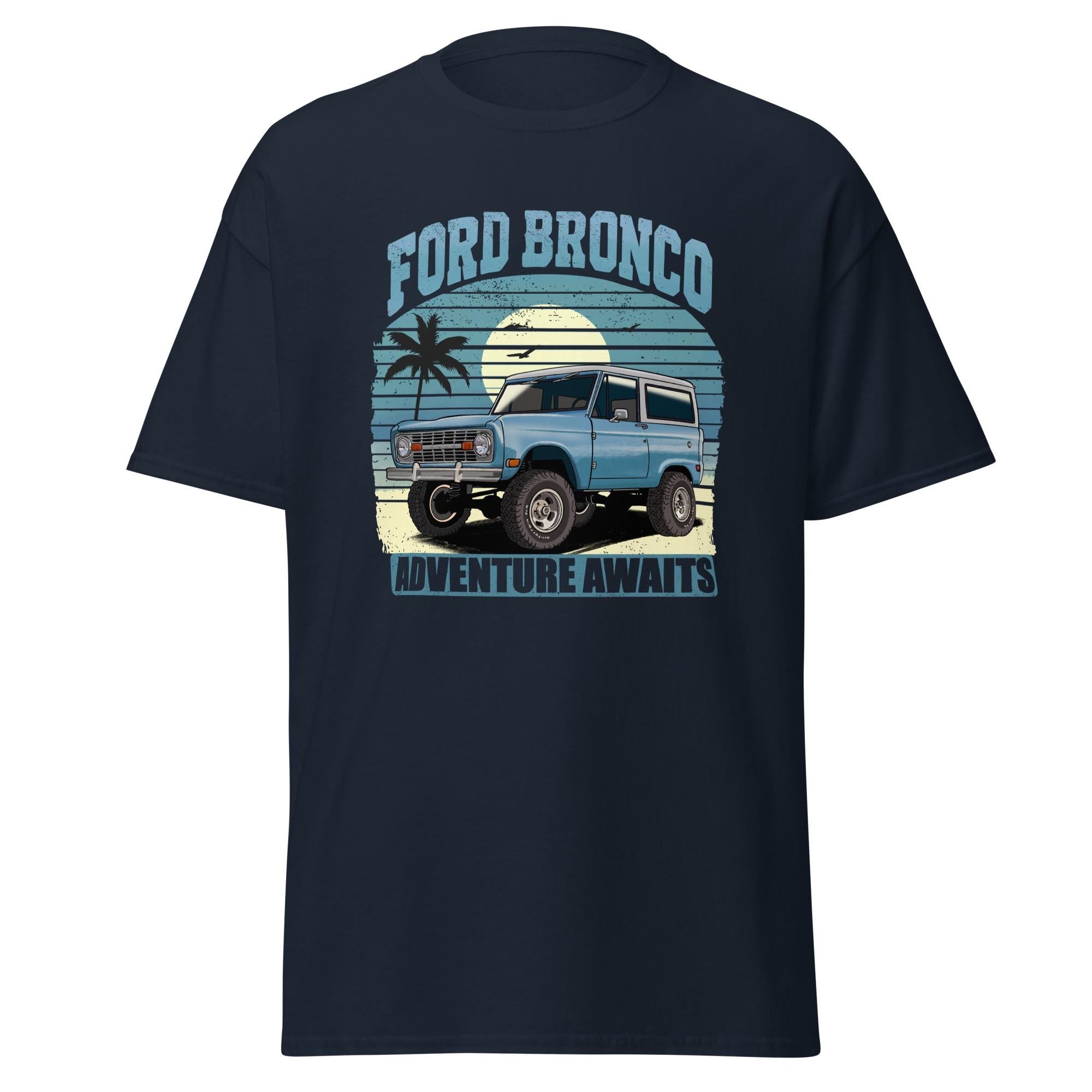 Vintage 1960s Bronco Adventure Awaits T-Shirt – Retro Distressed Off-Road Graphic Tee for Outdoor Enthusiasts