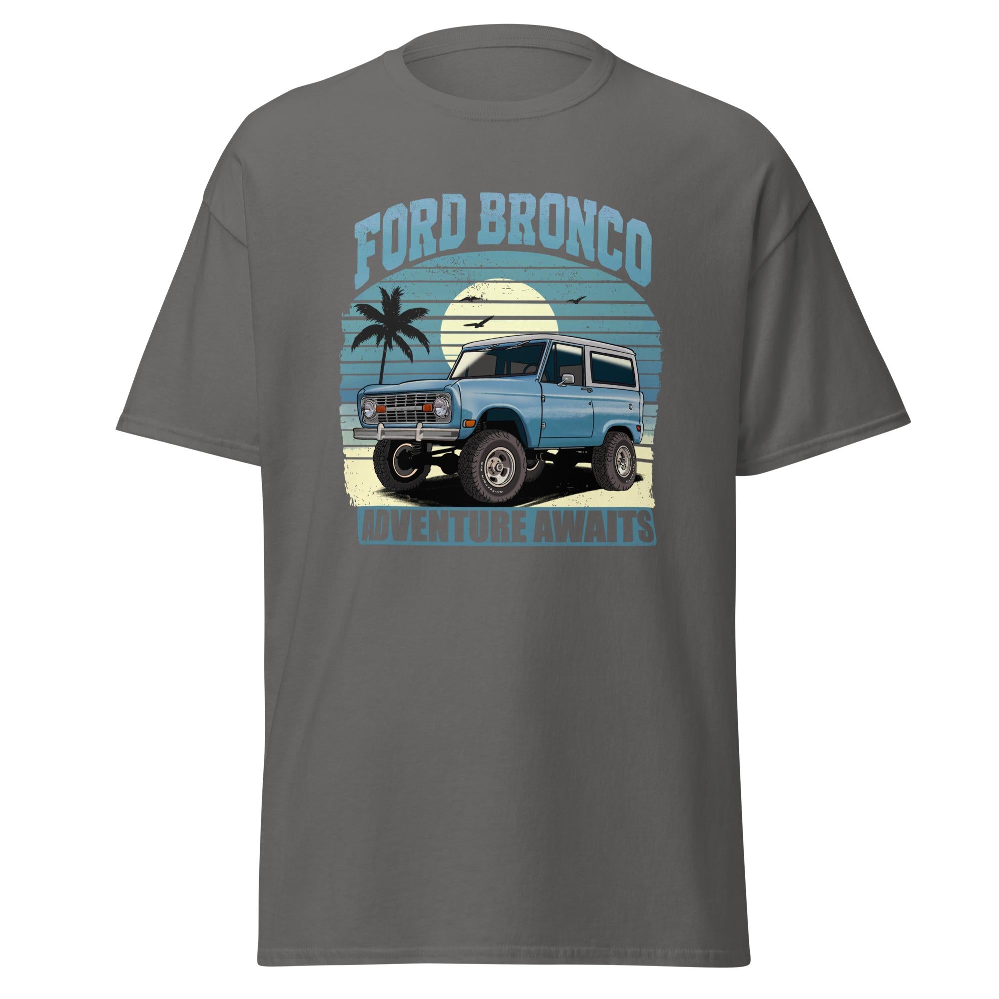 Vintage 1960s Bronco Adventure Awaits T-Shirt – Retro Distressed Off-Road Graphic Tee for Outdoor Enthusiasts