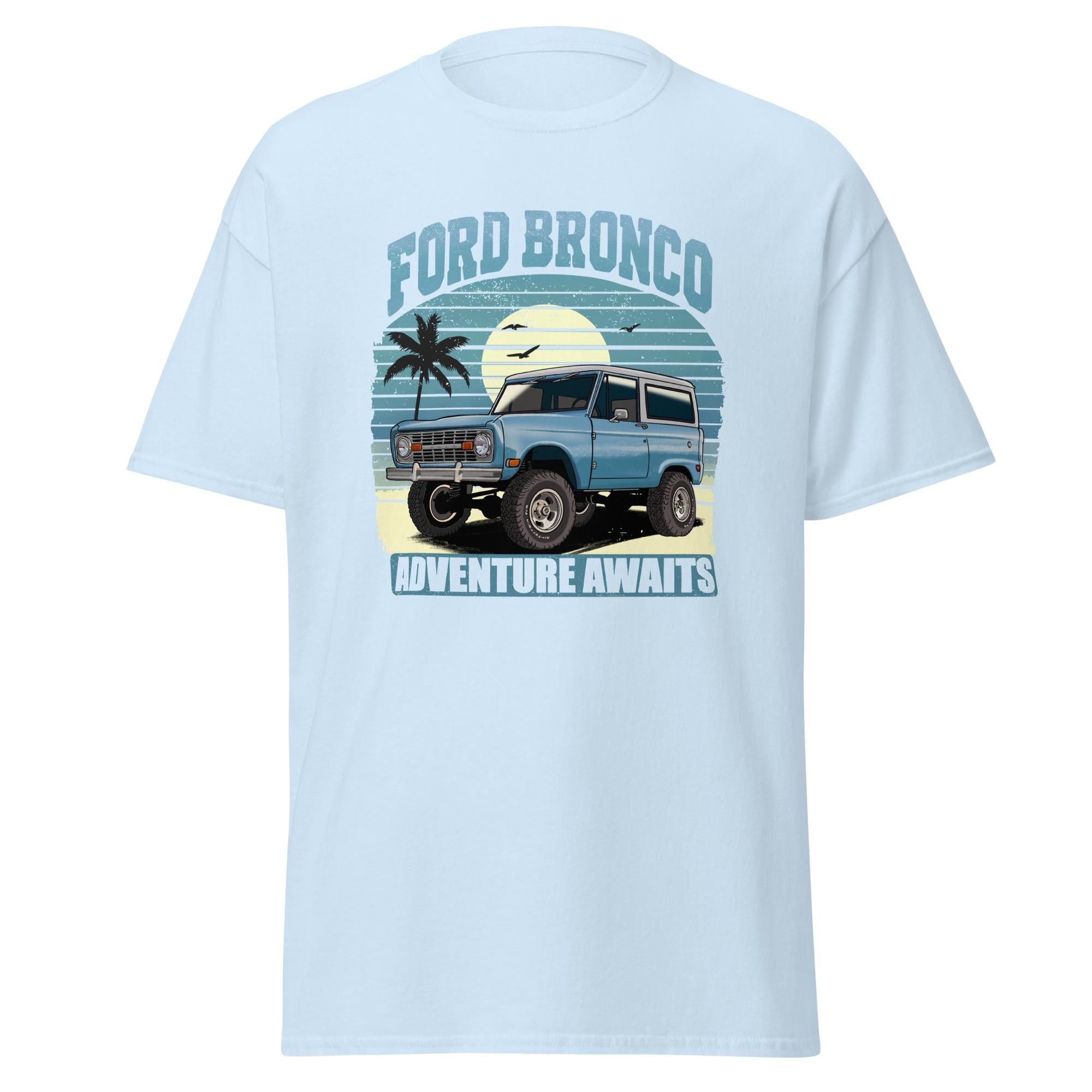 Vintage 1960s Bronco Adventure Awaits T-Shirt – Retro Distressed Off-Road Graphic Tee for Outdoor Enthusiasts