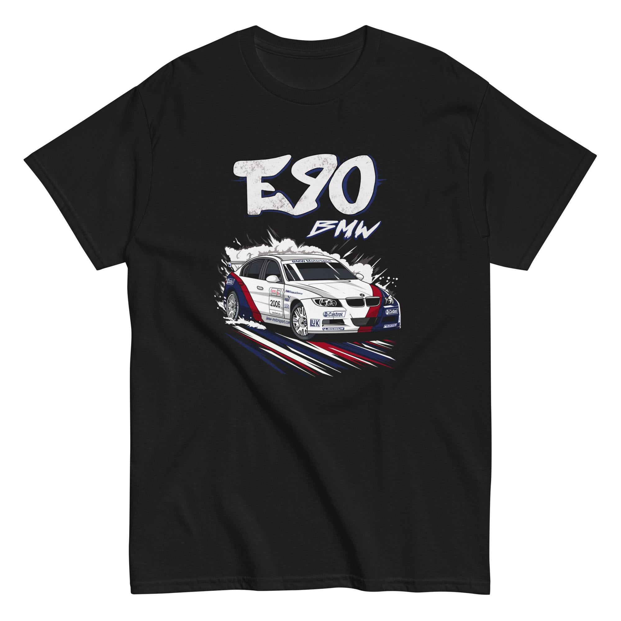 BMW E90 Motorsport Graphic T-Shirt Blue Red 3 Series BEAMER Euro Drift