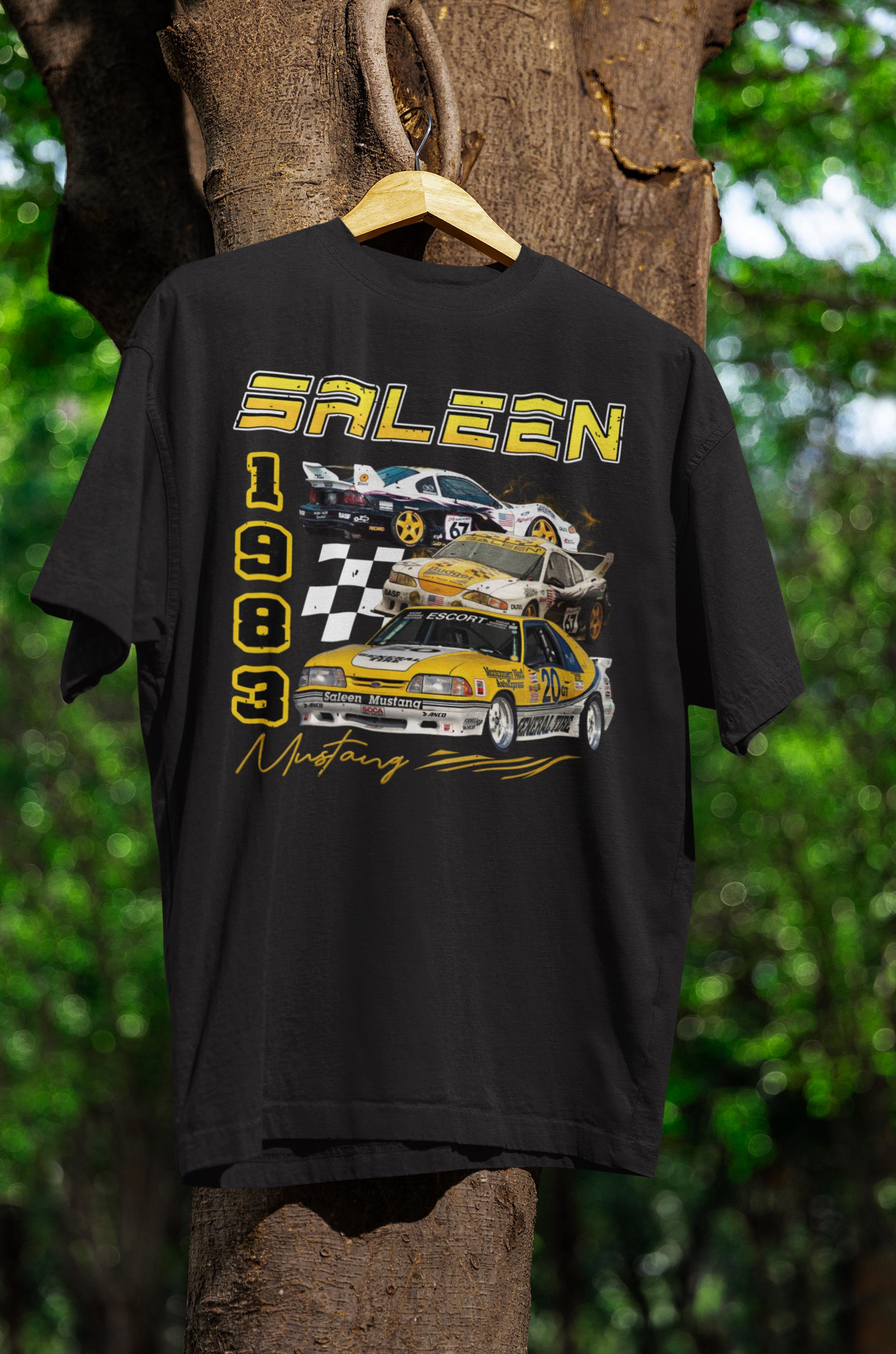 Vintage Racing Saleen Mustang Race car Unisex T-Shirt, Retro Yellow 90s Distressed