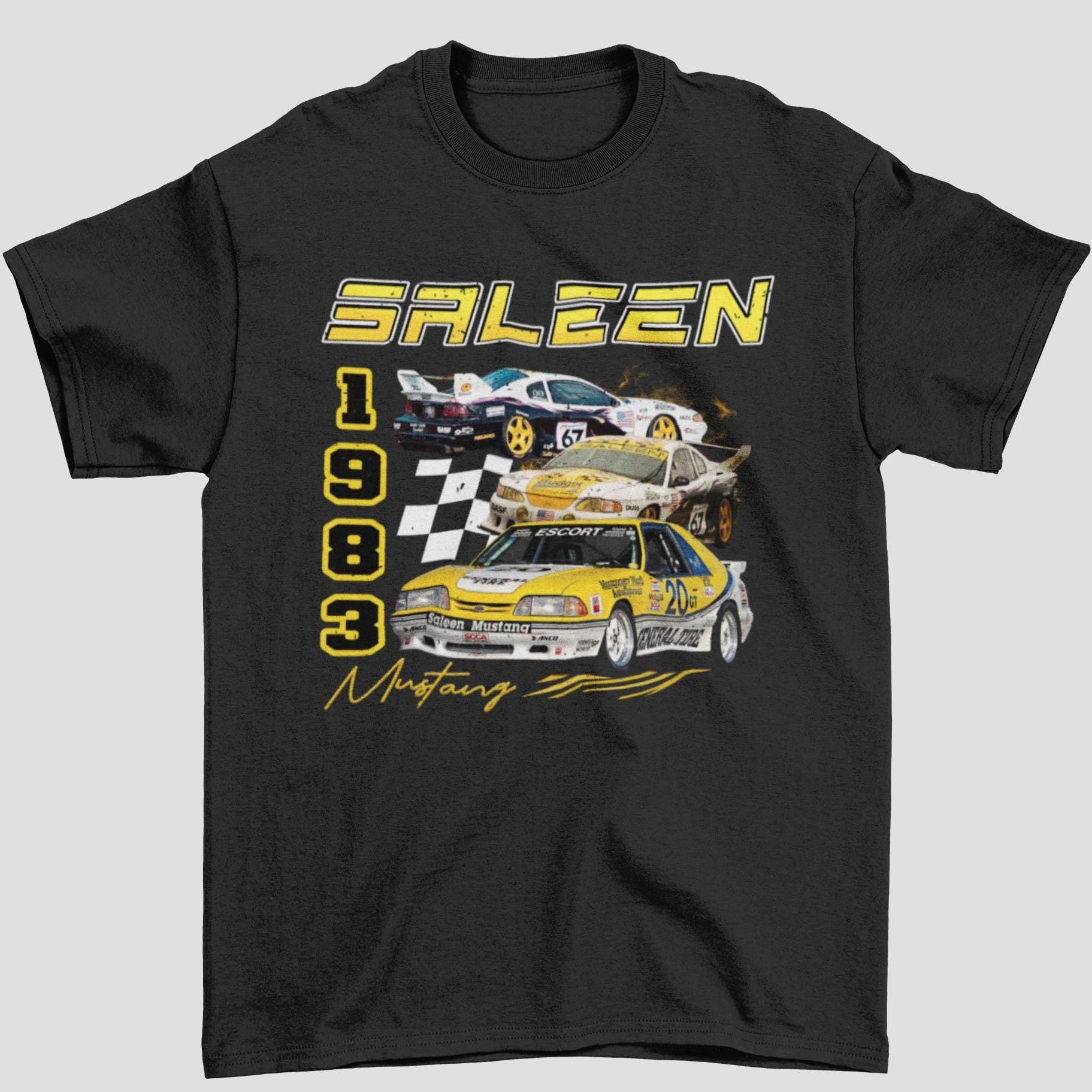 Vintage Racing Saleen Mustang Race car Unisex T-Shirt, Retro Yellow 90s Distressed