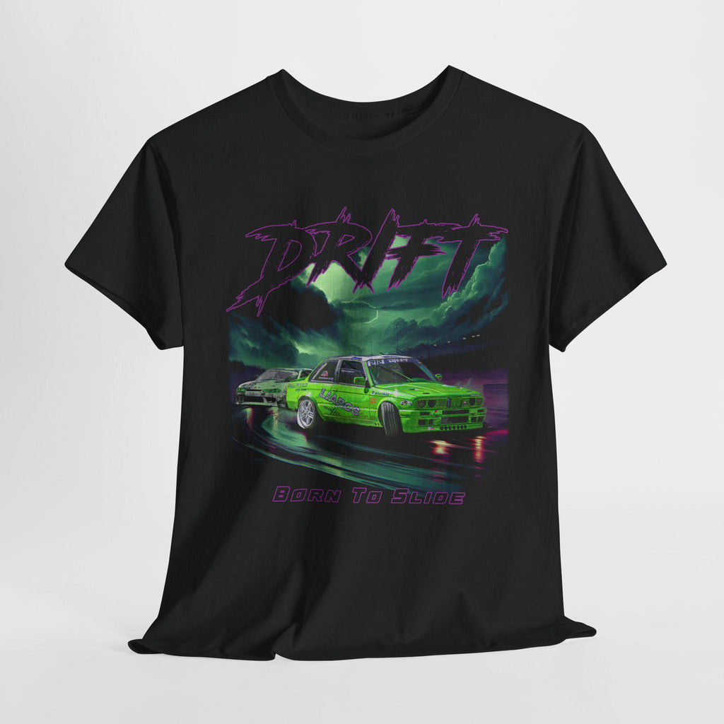 Lime Green Drift Car T-Shirt, Vintage Racing, Motorsport Apparel