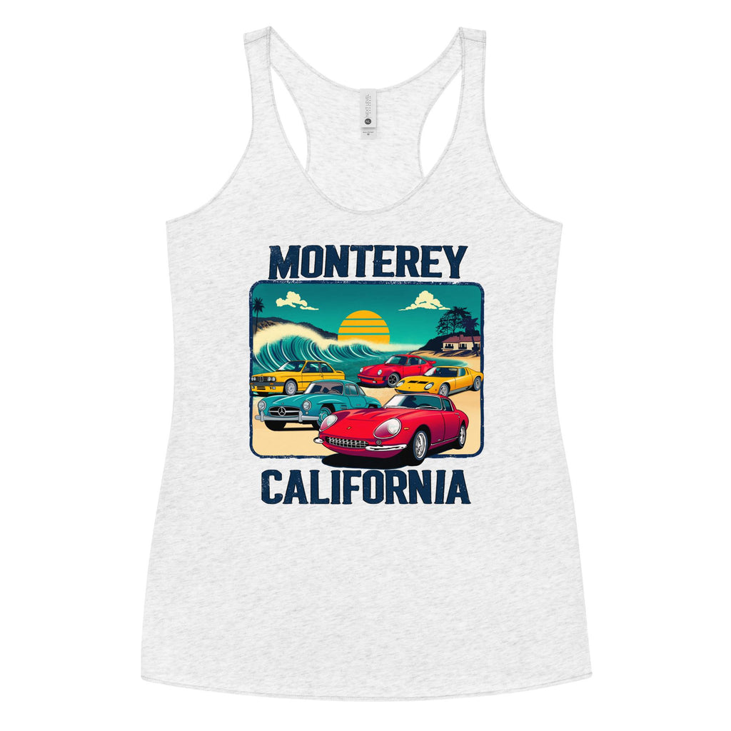 Monterey California Car Week Tank Top – Classic & Vintage Car Enthusiast Summer Beach Shirt Women's Racerback Tank