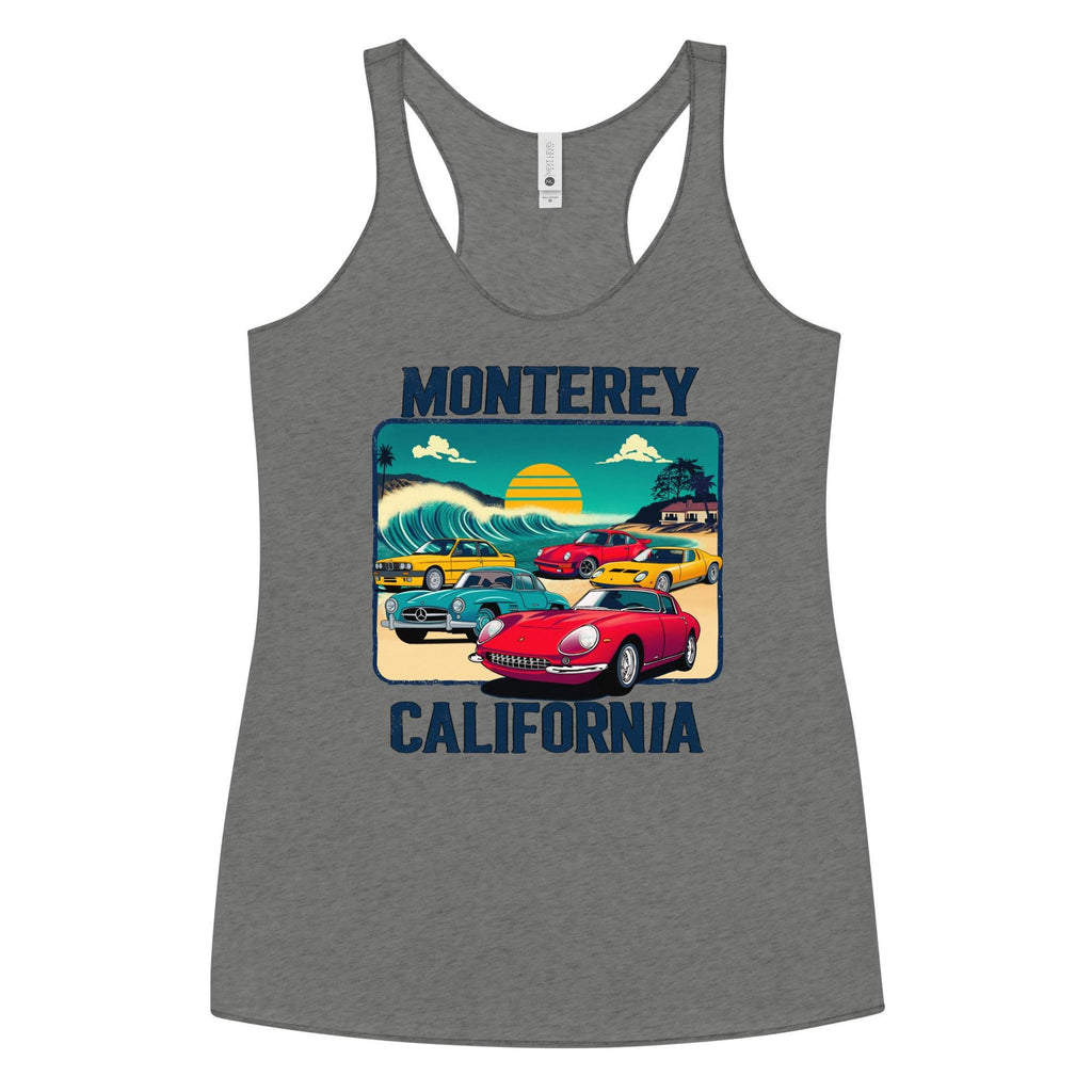 Monterey California Car Week Tank Top – Classic & Vintage Car Enthusiast Summer Beach Shirt Women's Racerback Tank