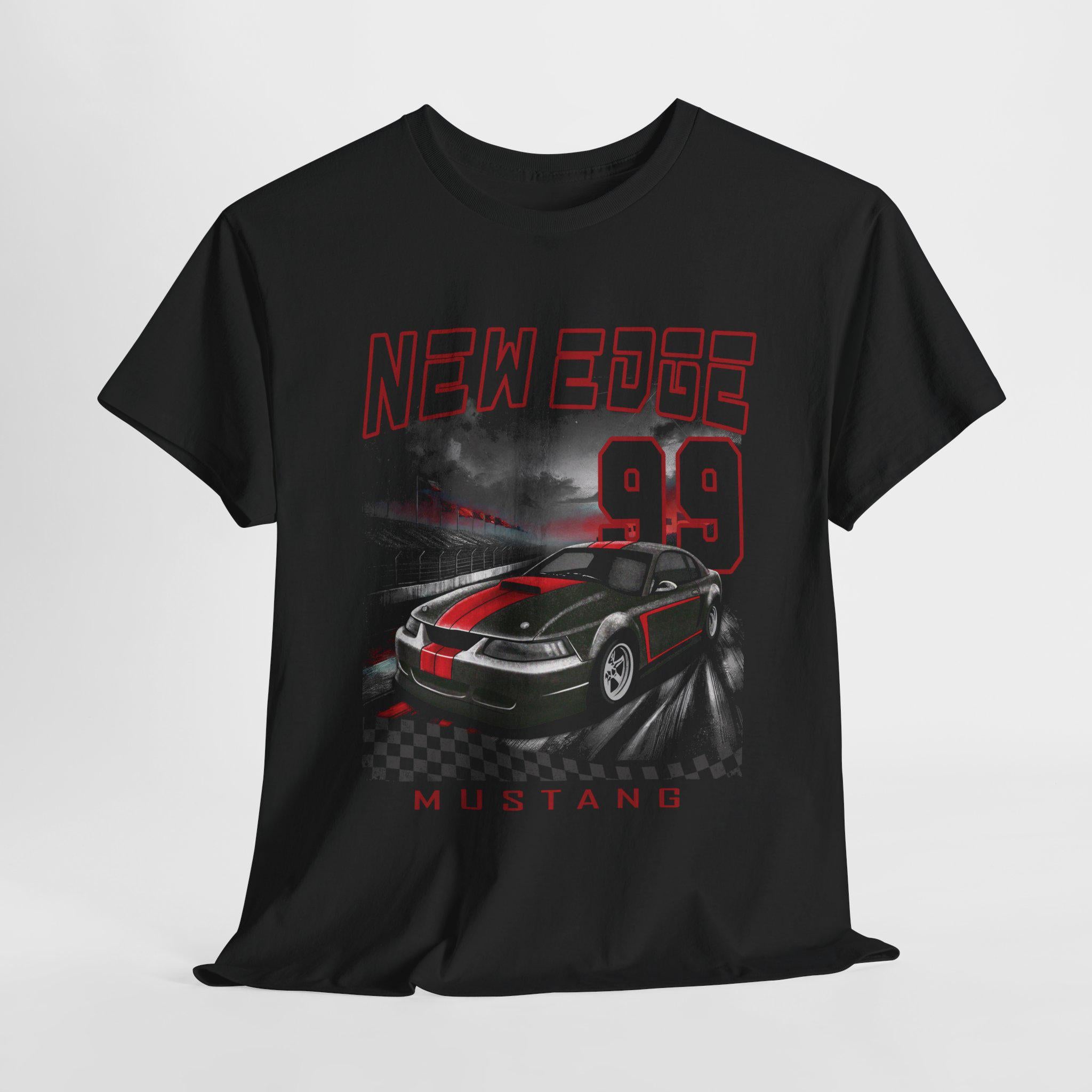 Vintage-Style 1999-2004 Mustang T-Shirt – Red and Black Race Car Design