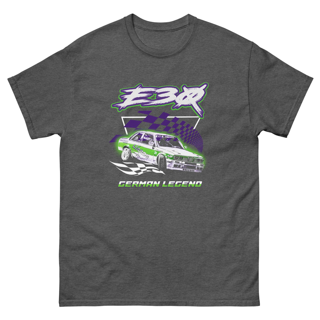 Vintage Inspired Racing Car German Legend E30 M3 Drift Car Race Flag T Shirt Unisex JDM & Euro Car Enthusiast Gift