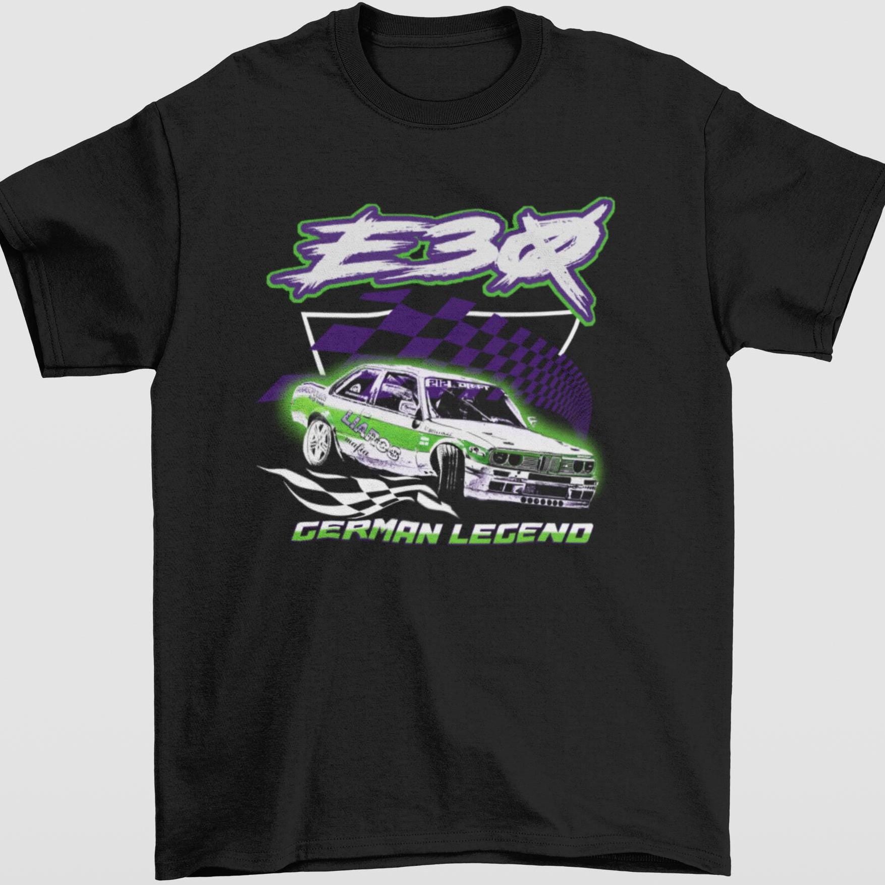 BMW E30 Drift Car T-Shirt, German Legend Motorsport Tee
