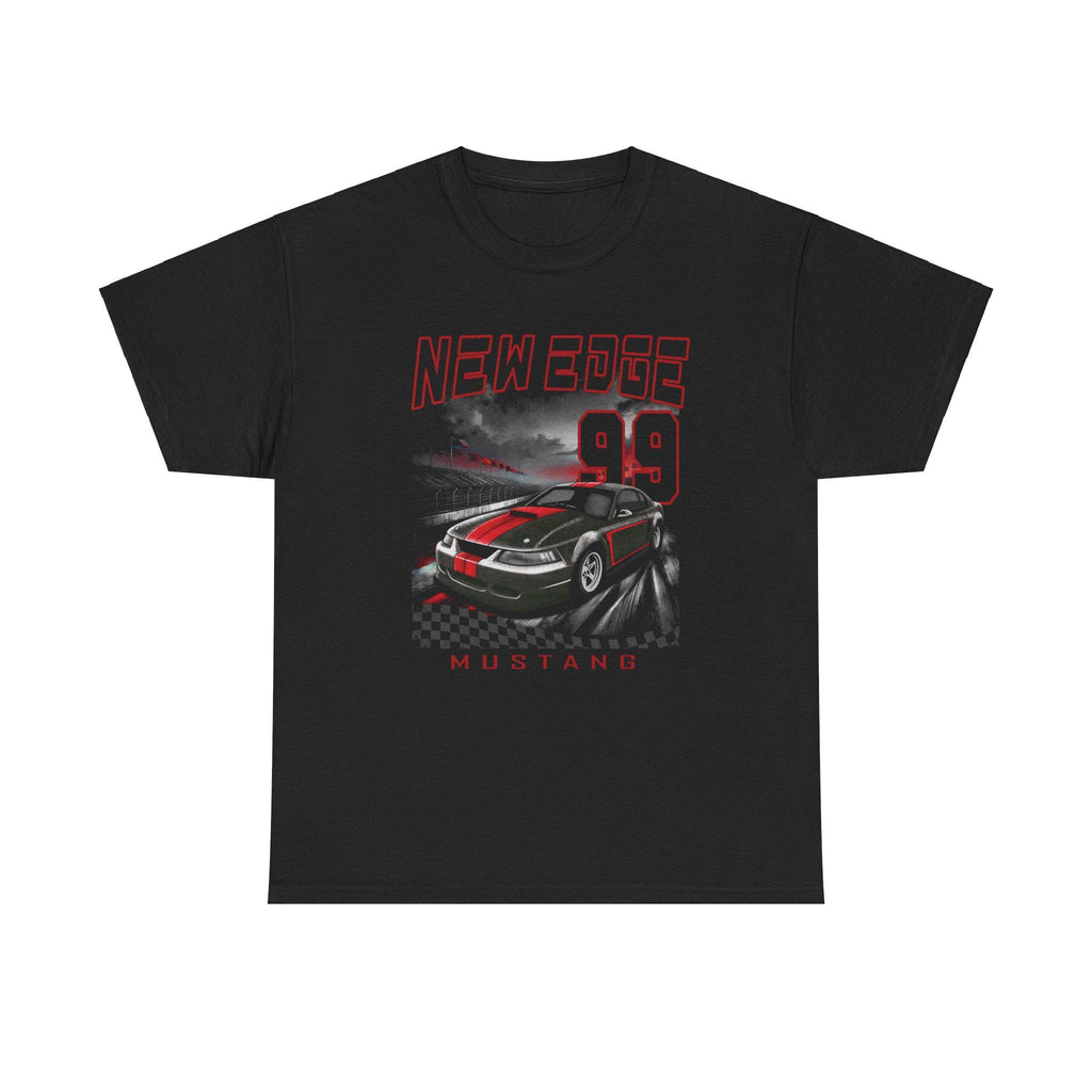 Vintage-Style 1999-2004 Mustang T-Shirt – Red and Black Race Car Design