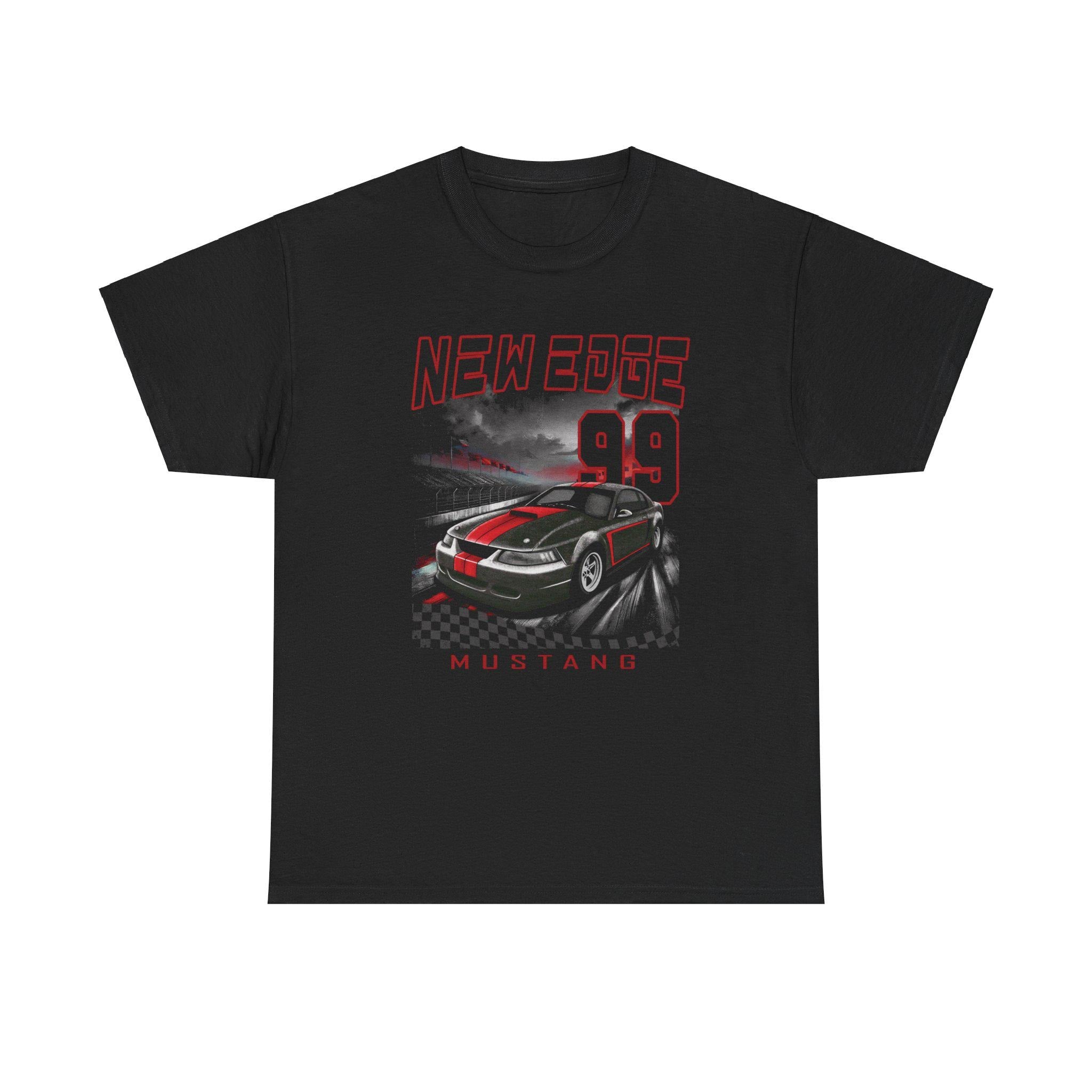 Vintage-Style 1999-2004 Mustang T-Shirt – Red and Black Race Car Design