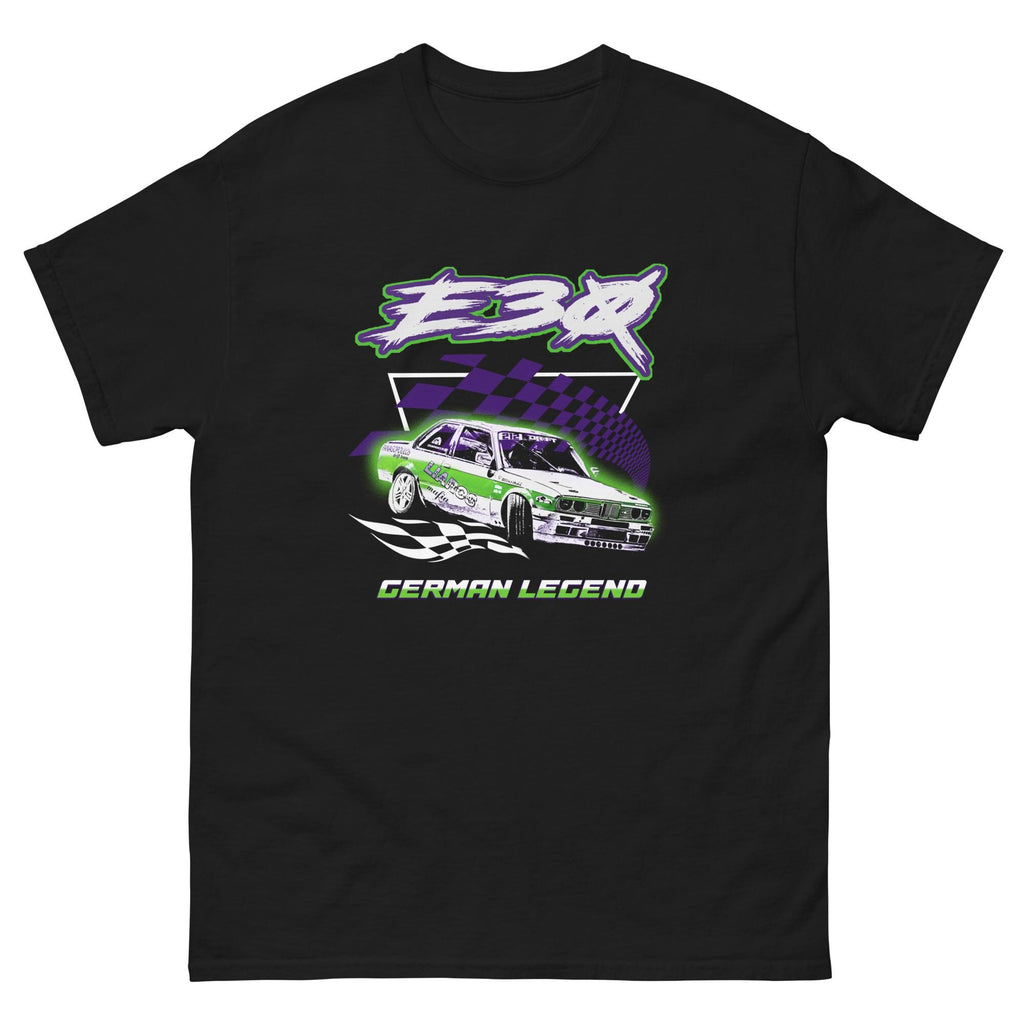 Vintage Inspired Racing Car German Legend E30 M3 Drift Car Race Flag T Shirt Unisex JDM & Euro Car Enthusiast Gift