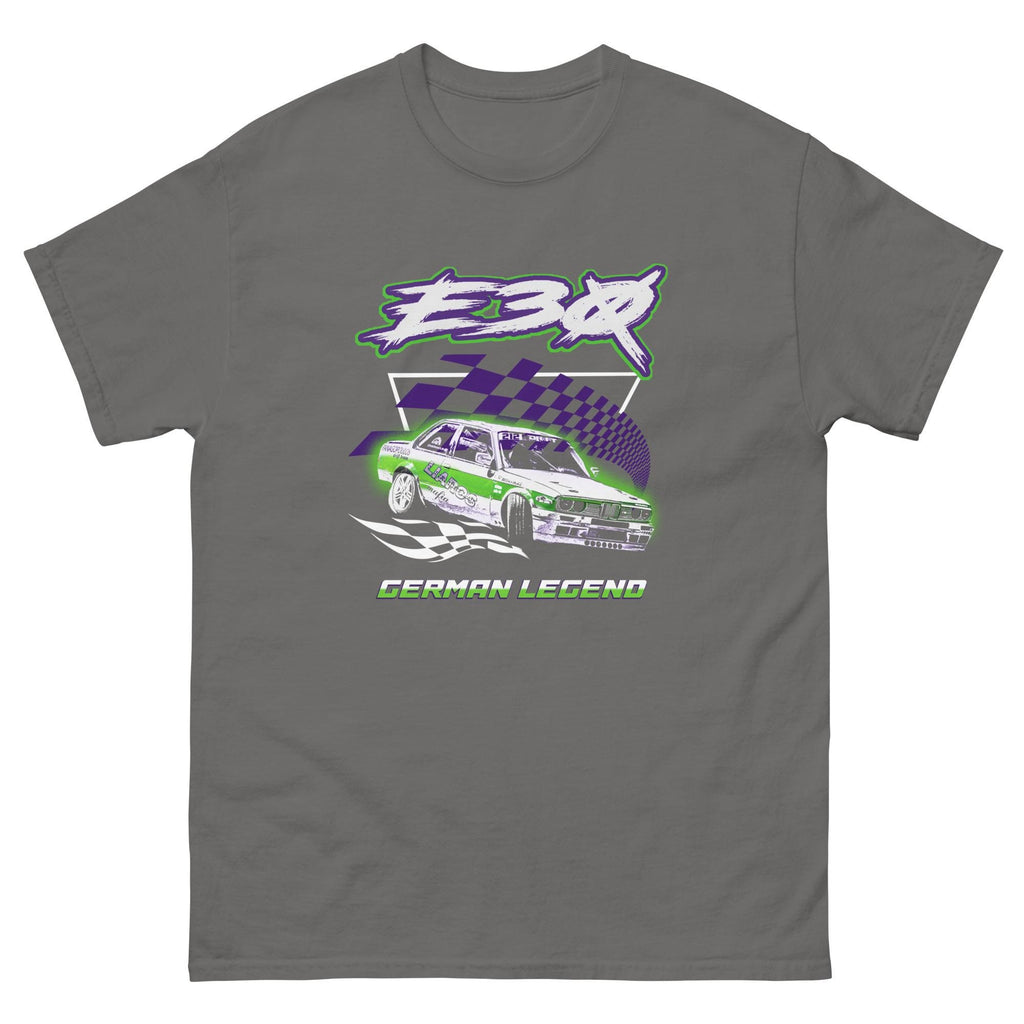 Vintage Inspired Racing Car German Legend E30 M3 Drift Car Race Flag T Shirt Unisex JDM & Euro Car Enthusiast Gift