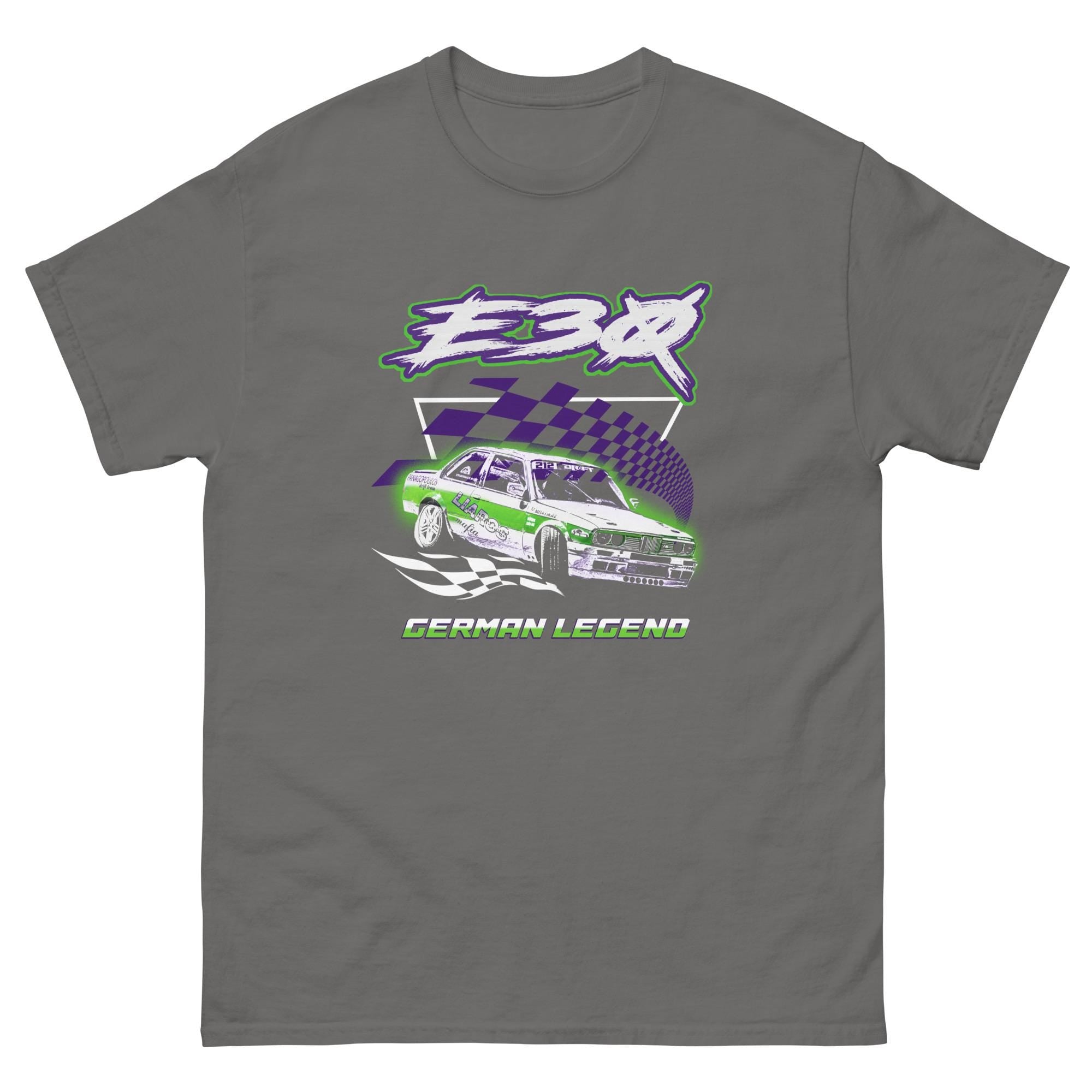 Vintage Inspired Racing Car German Legend E30 M3 Drift Car Race Flag T Shirt Unisex JDM & Euro Car Enthusiast Gift