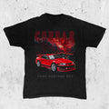Ford Mustang Cobra R T-Shirt, New Edge SN95, Red Grunge Car Graphic