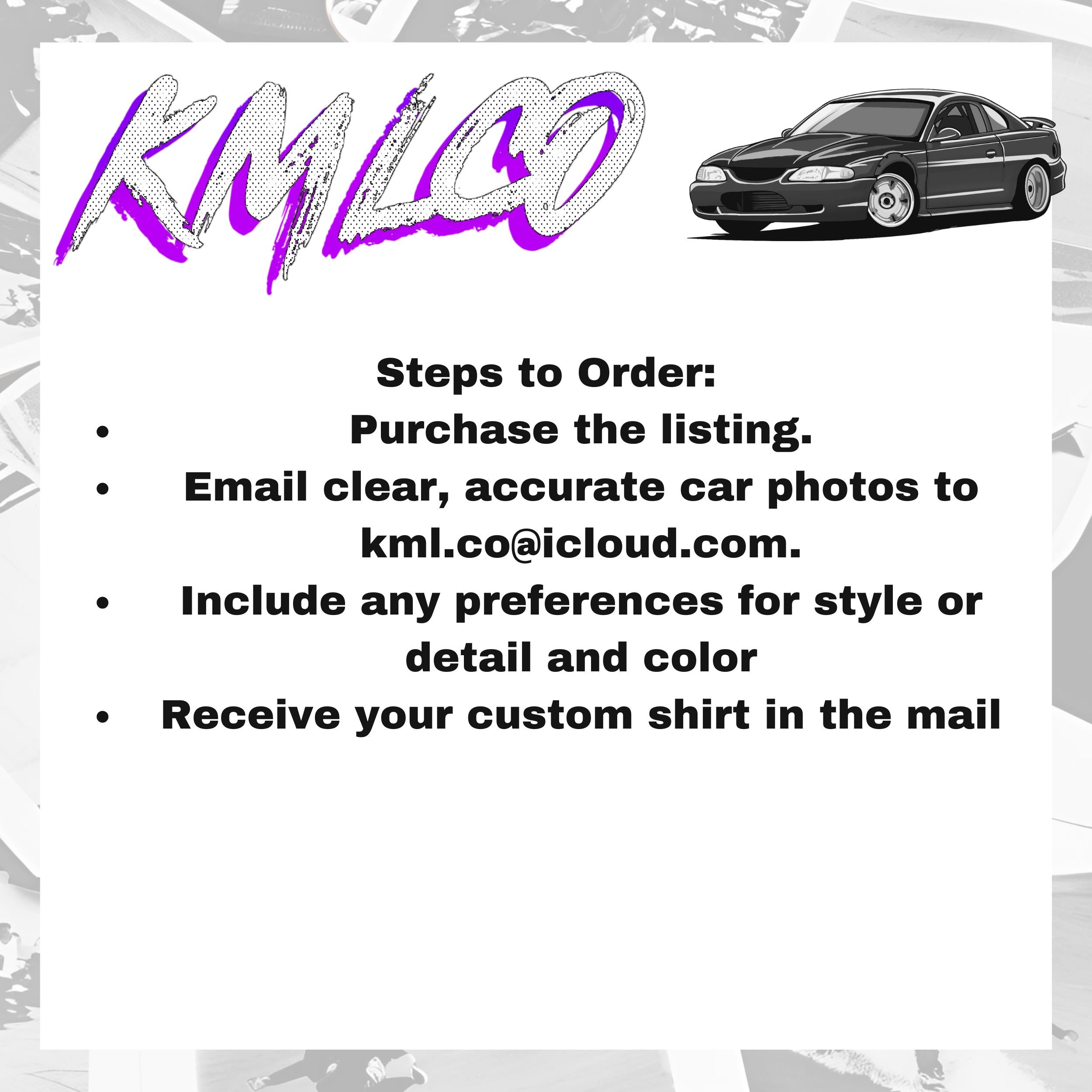 Custom Car Art T-Shirt, Personalized Automotive Design