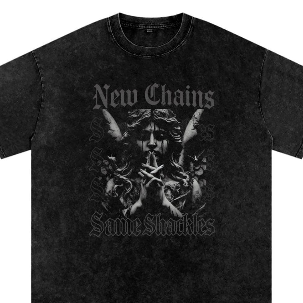 Dark Rap G59 Aesthetic Fallen Angel Graphic Faded Oversized Underground Streetwear Shirt