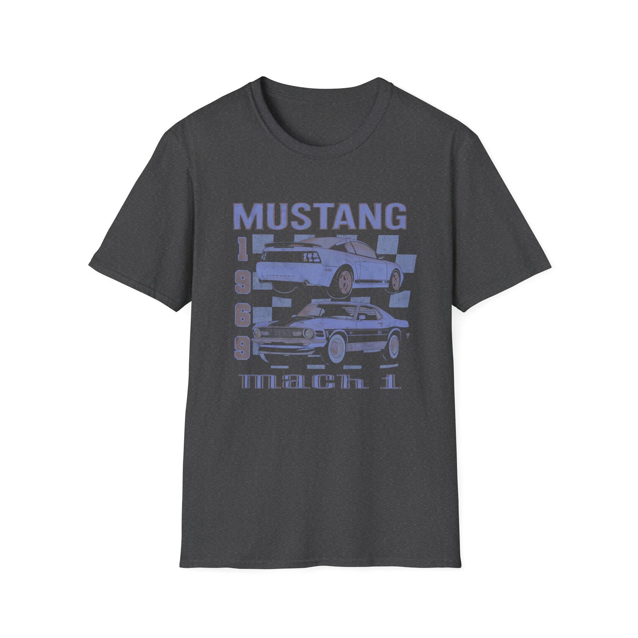 90s vintage faded retro car enthusiast t-shirt mustang mach 1 new edge and fastback Unisex tee