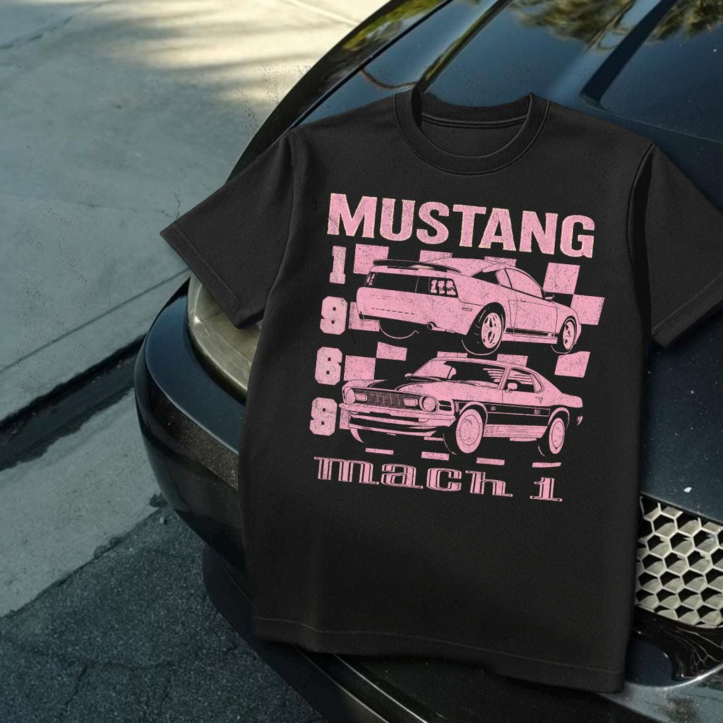 90s vintage faded retro car enthusiast t-shirt mustang mach 1 new edge and fastback Unisex tee