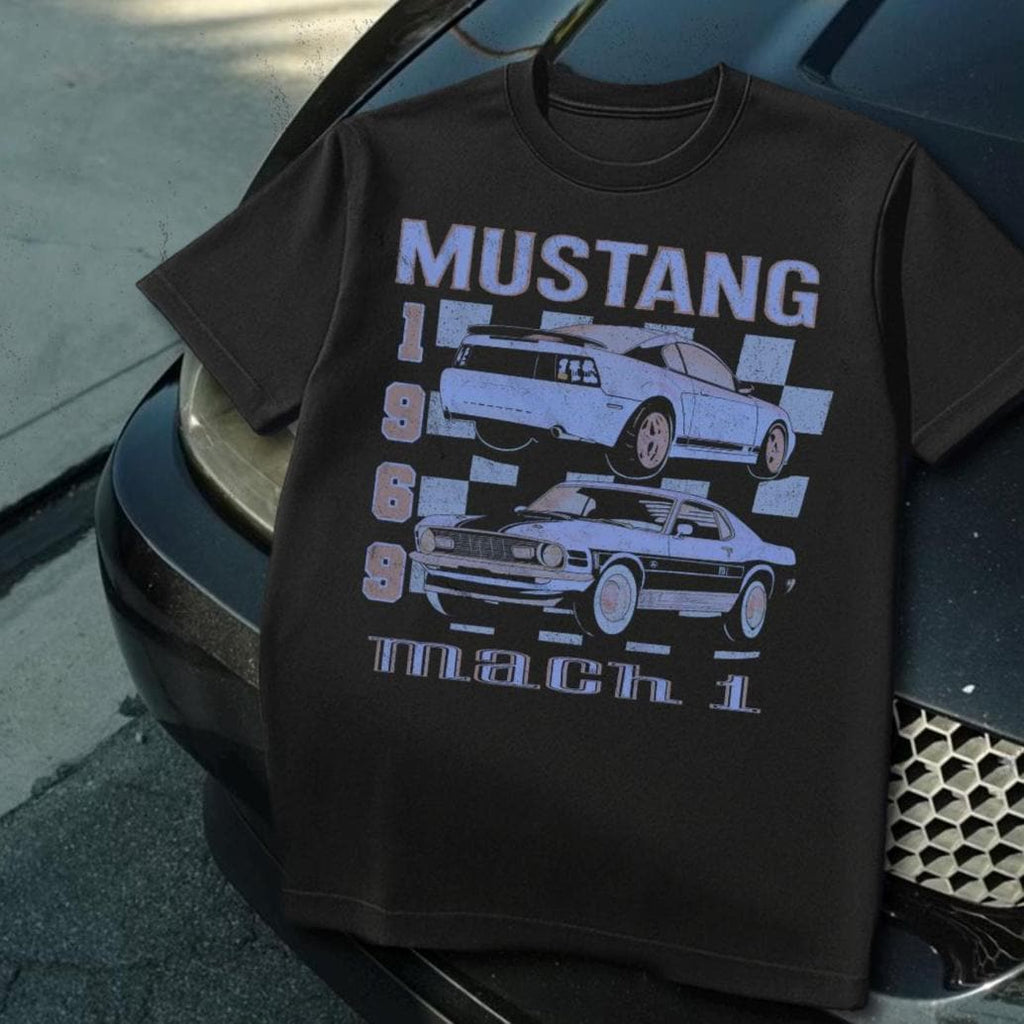 90s vintage faded retro car enthusiast t-shirt mustang mach 1 new edge and fastback Unisex tee