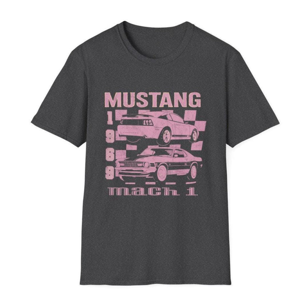 90s vintage faded retro car enthusiast t-shirt mustang mach 1 new edge and fastback Unisex tee