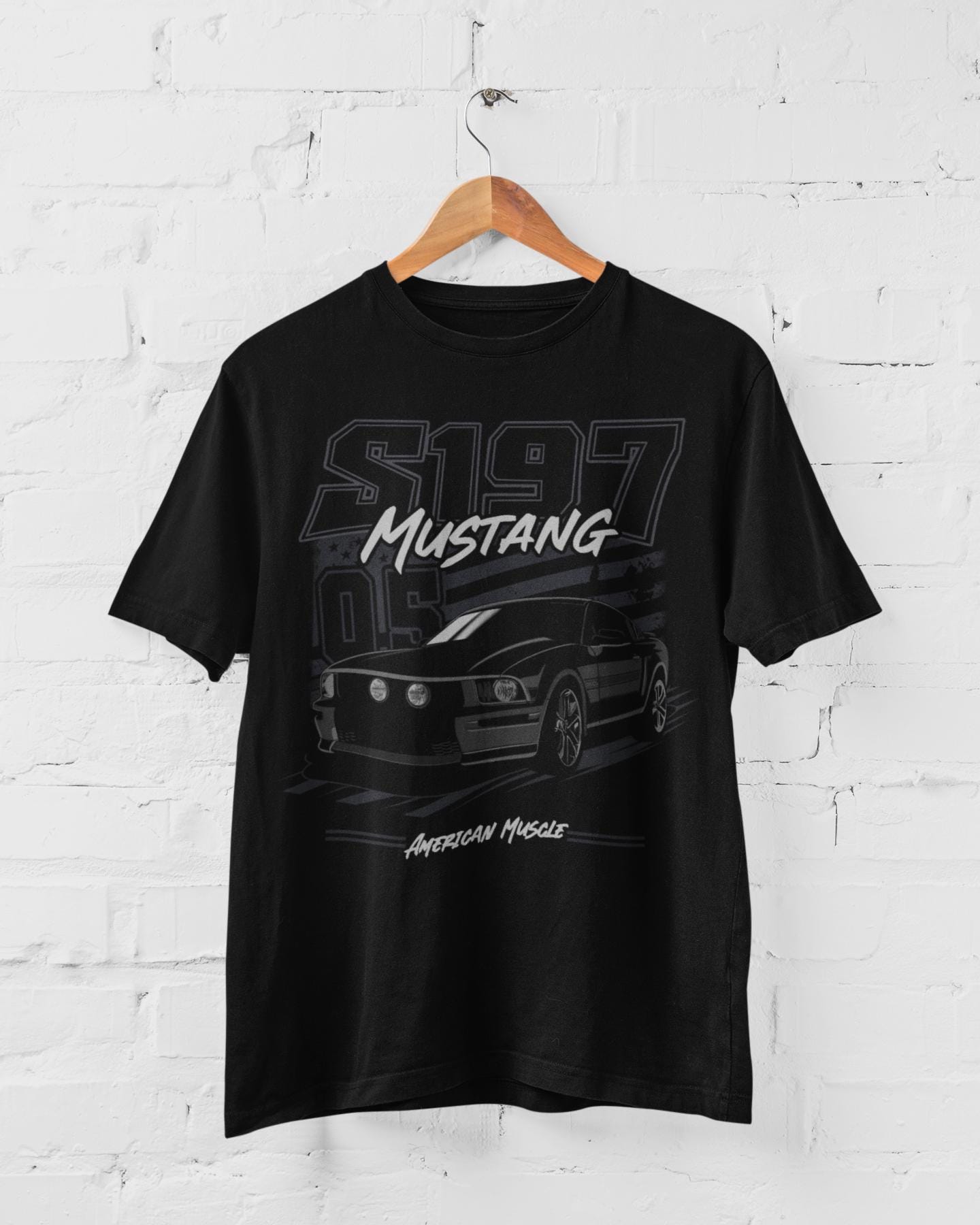 05 09 S197 Gray Mustang first gen Unisex T Shirt American muscle car shirt for enthusiasts and lovers