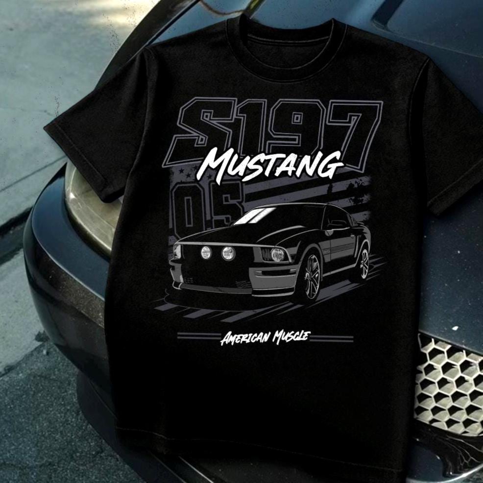 05 09 S197 Gray Mustang first gen Unisex T Shirt American muscle car shirt for enthusiasts and lovers