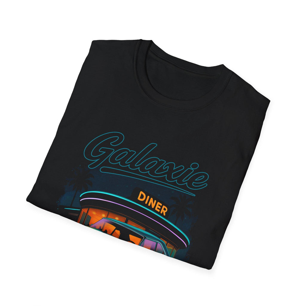1964 Galaxie Shirt Vintage Classic Car Neon Diner Night Scene Old School Cruiser Muscle Gift for Enthusiasts Black T-Shirt