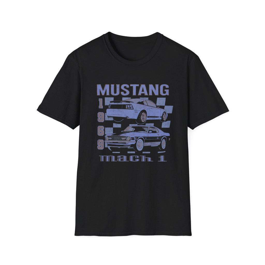 90s vintage faded retro car enthusiast t-shirt mustang mach 1 new edge and fastback Unisex tee