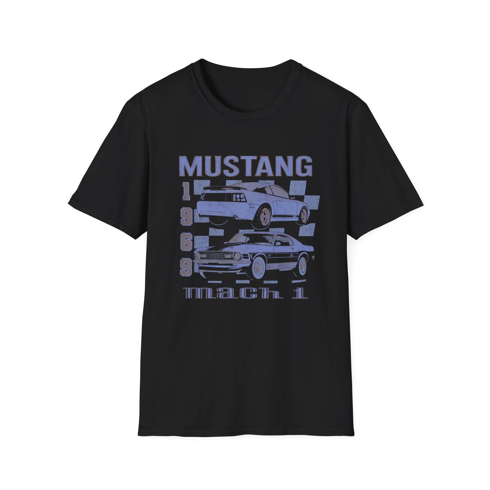 90s vintage faded retro car enthusiast t-shirt mustang mach 1 new edge and fastback Unisex tee