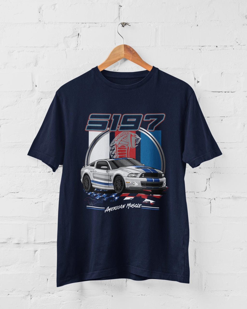 S197 Mustang GT500 Shirt American Muscle Car Unisex Tee 2013 Shelby Tribute Gift for Car Lovers Racing T-Shirt Retro Garage Style