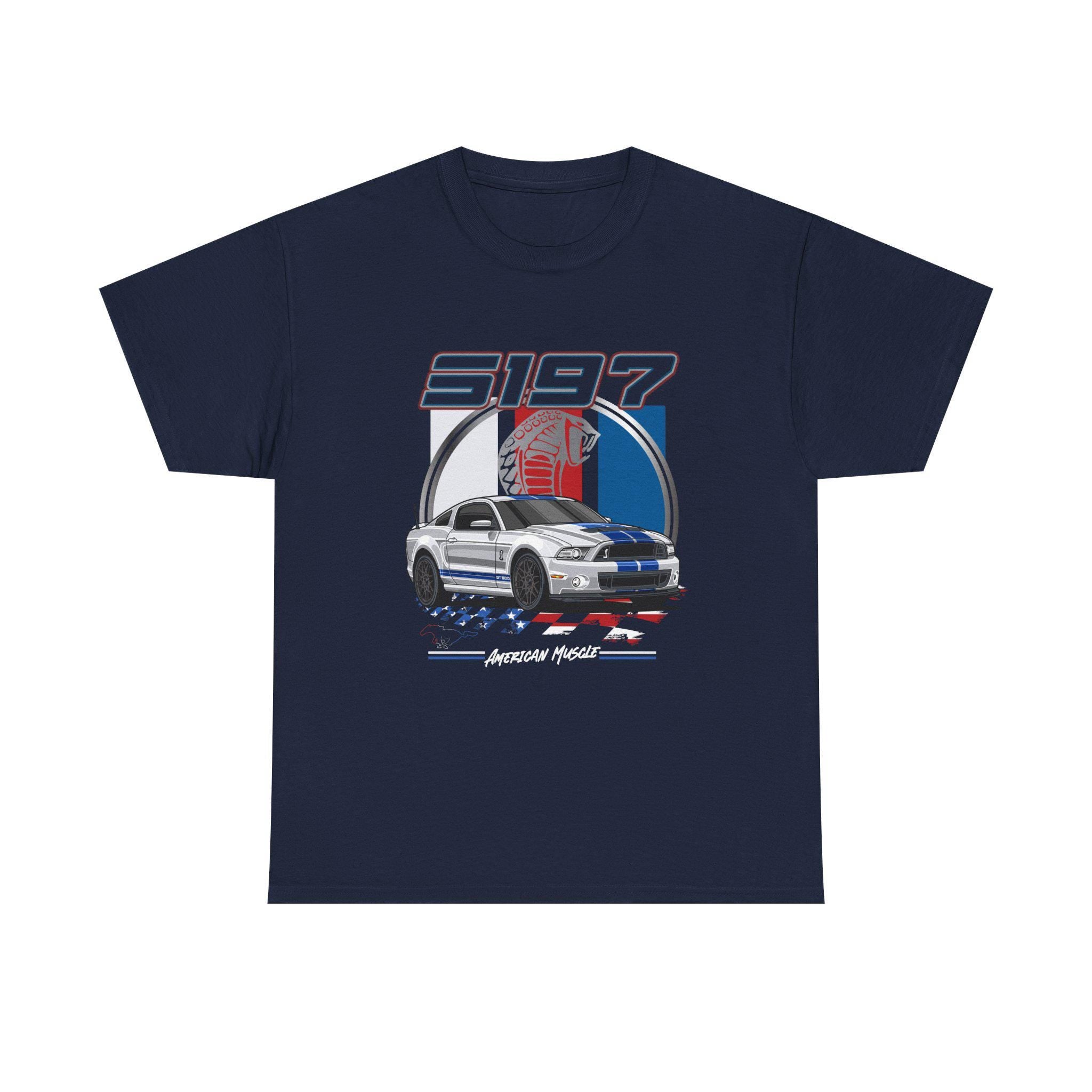 S197 Mustang GT500 Shirt American Muscle Car Unisex Tee 2013 Shelby Tribute Gift for Car Lovers Racing T-Shirt Retro Garage Style