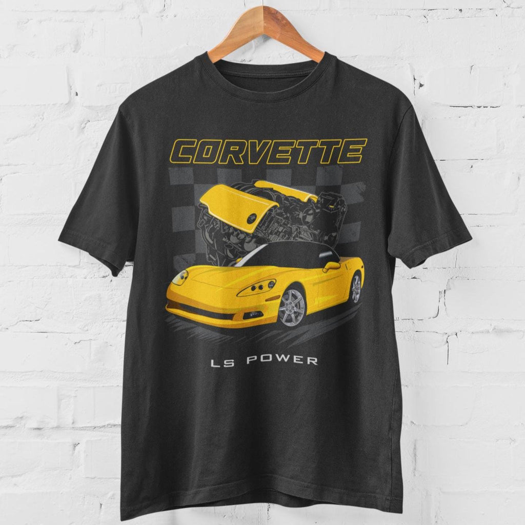 C6 Vette LS Power T-Shirt | Muscle Car Tee Gift for Gearheads | Engine Swap Shirt