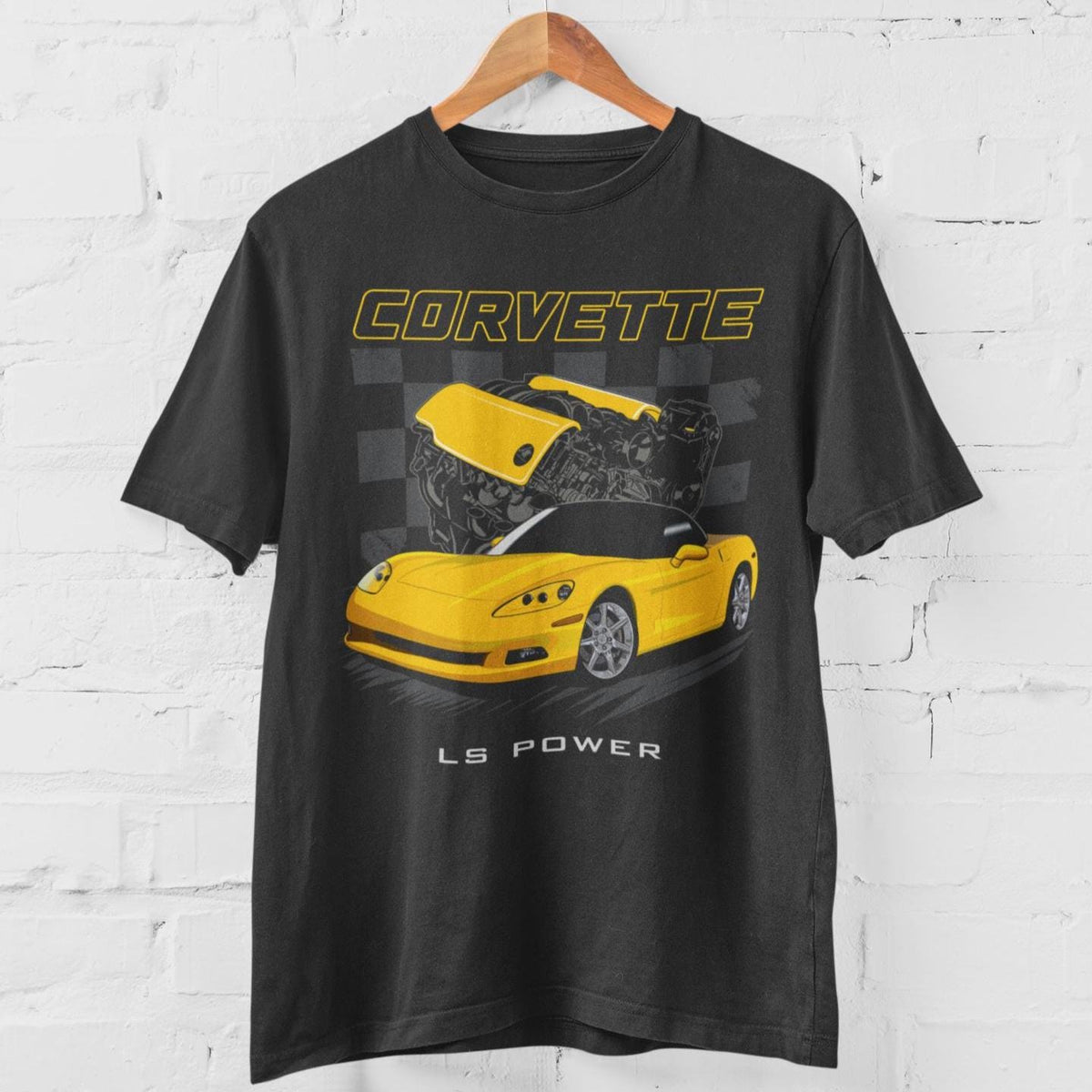 C6 Vette LS Power T-Shirt | Muscle Car Tee Gift for Gearheads | Engine Swap Shirt