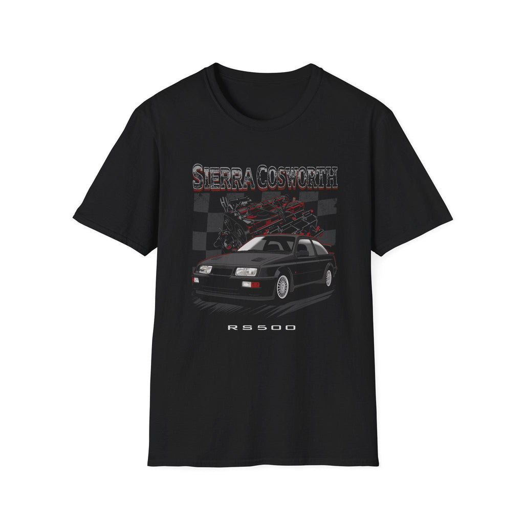 Sierra Cosworth RS500 T-Shirt Classic Turbo Car Unisex Black Cotton Motorsport Tee | 80s Performance Icon