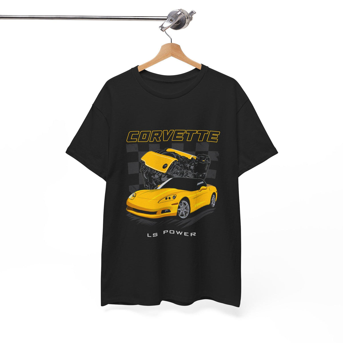 C6 Vette LS Power T-Shirt | Muscle Car Tee Gift for Gearheads | Engine Swap Shirt