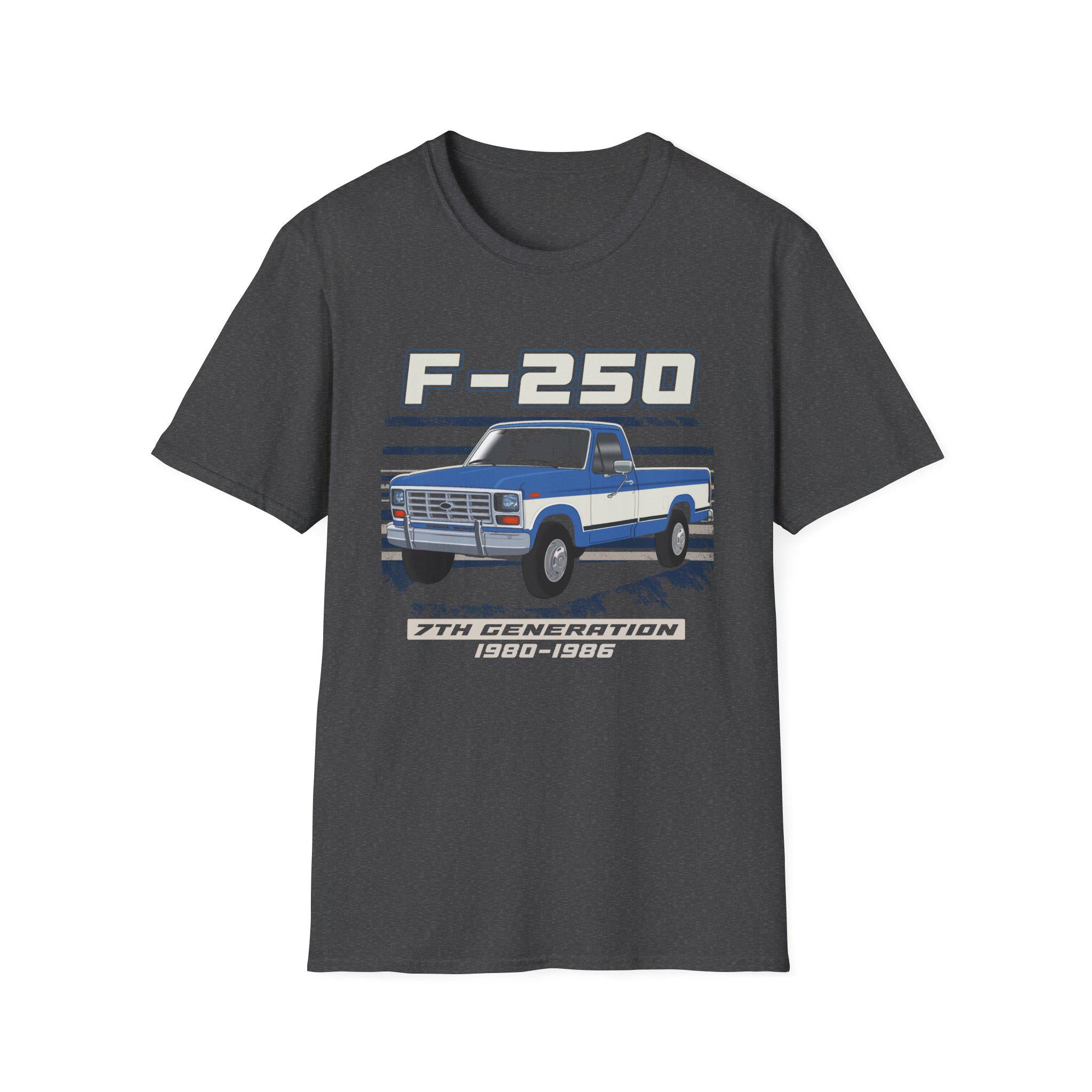 F250 Truck Shirt 1980-1986 F Series Classic Pickup Vintage Ford Unisex Cotton T-Shirt Truck Enthusiast Gift