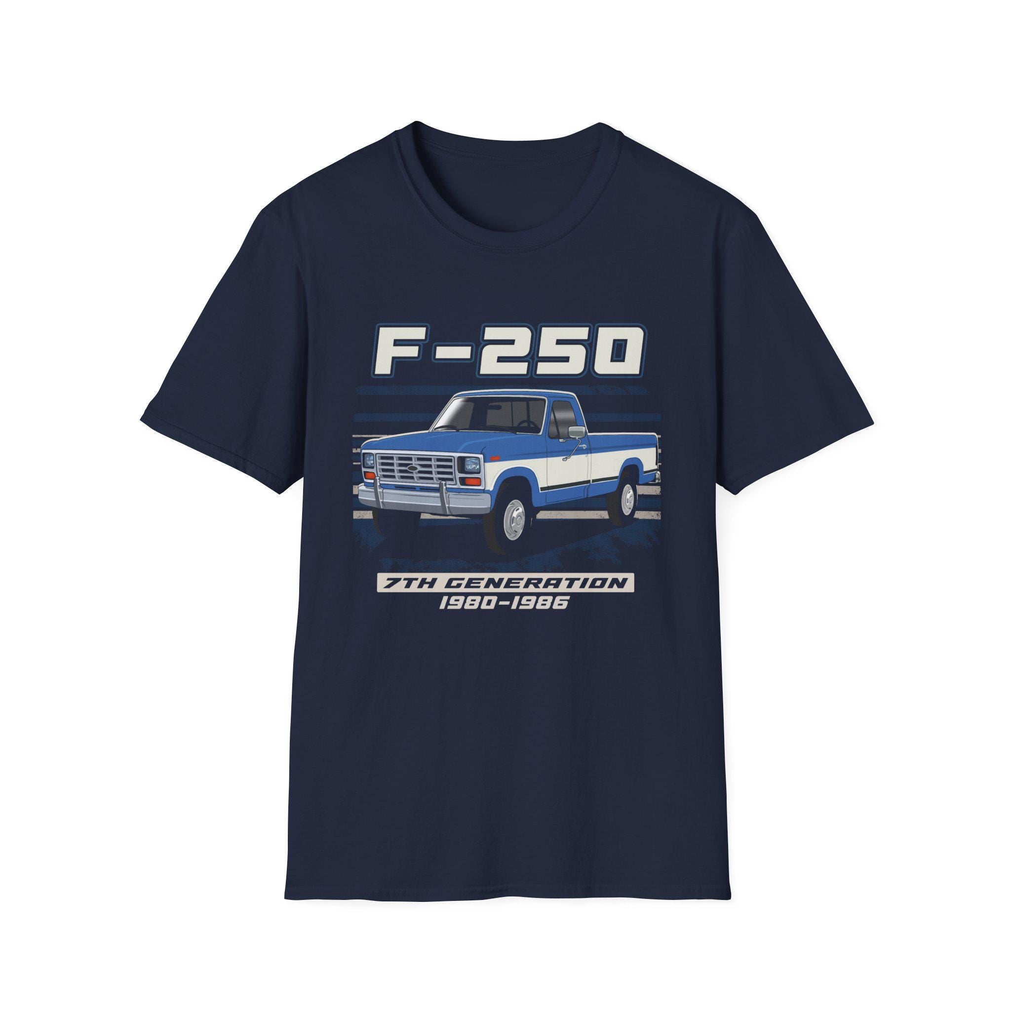 F250 Truck Shirt 1980-1986 F Series Classic Pickup Vintage Ford Unisex Cotton T-Shirt Truck Enthusiast Gift