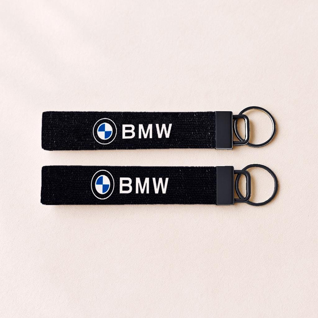 BMW Car enthusiast black keychain wristlet accessory for keys, gift or personal use