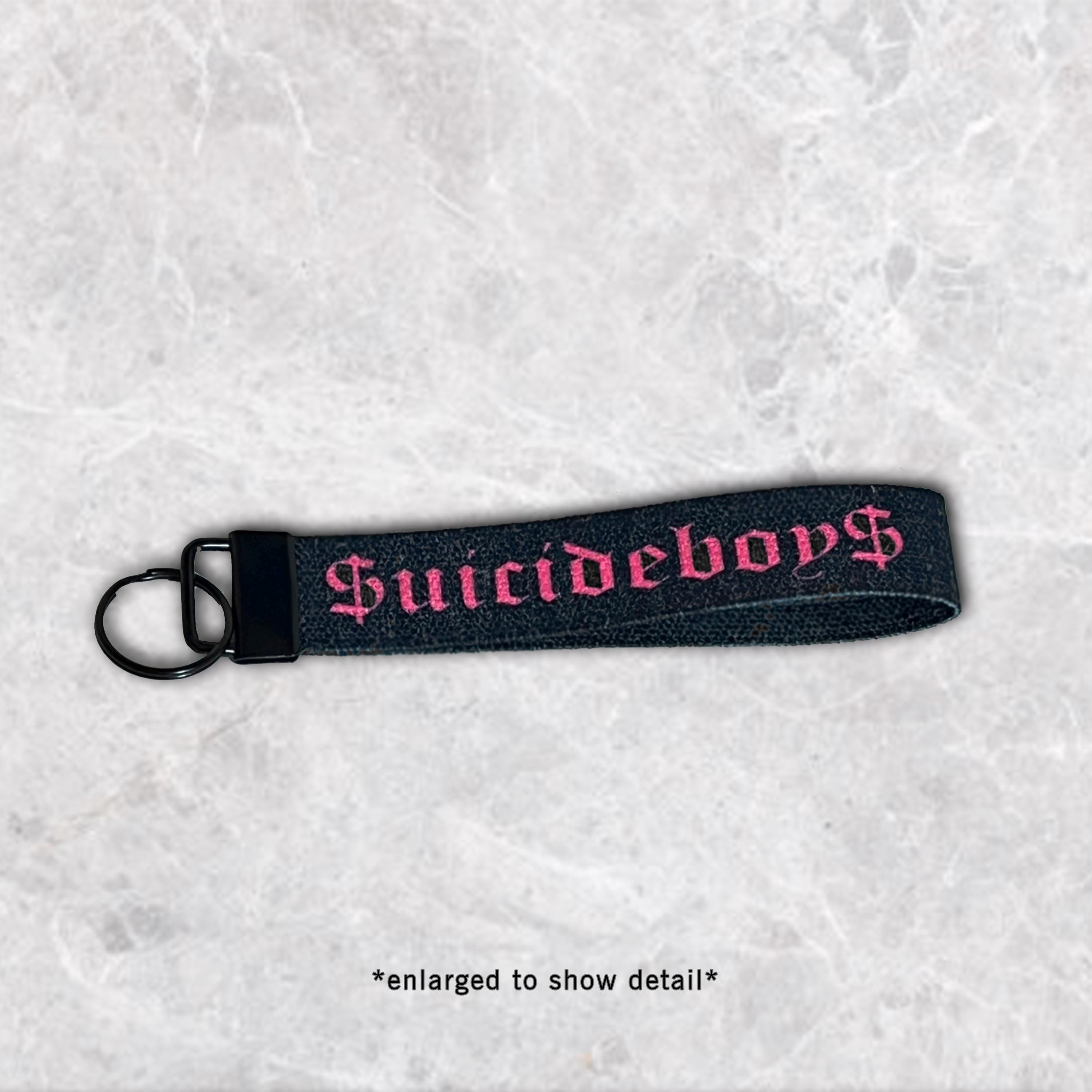 1 Black Sublimated Keychain Lanyard for Rap Music Lover