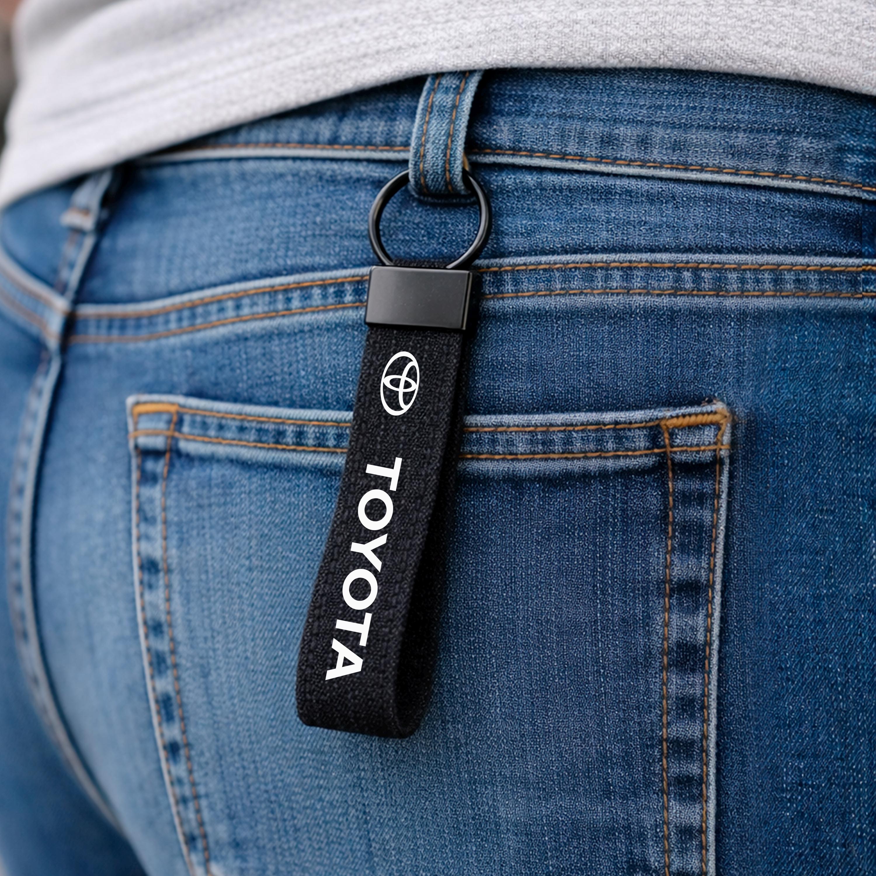 Black Toyota keychain lanyard for JDM cars, trucks, and car lovers
