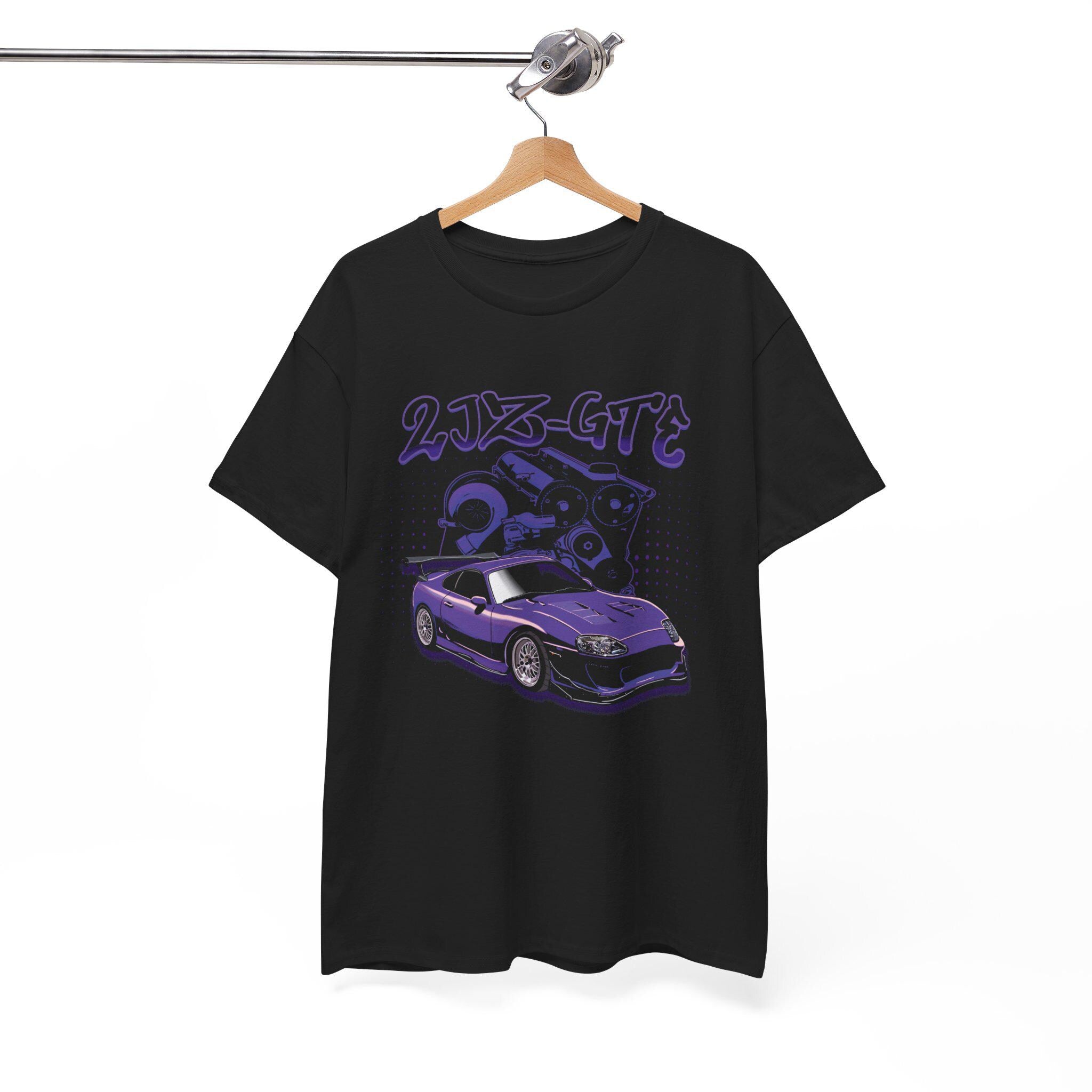 Unisex 2JZ GTE Engine Purple Supra Car T-Shirt JDM Enthusiast Tee