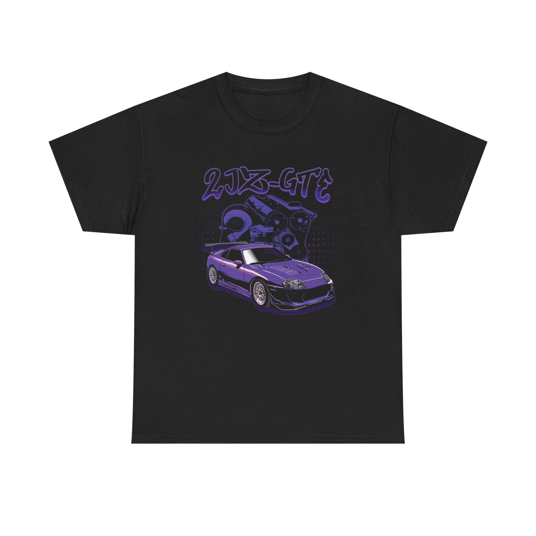 Unisex 2JZ GTE Engine Purple Supra Car T-Shirt JDM Enthusiast Tee